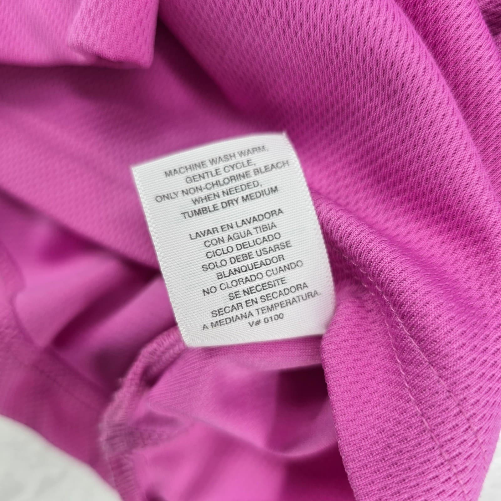 Jerzees Polo Womens Medium Pullover Long Sleeve Pink Purple Activewear Sporty - Thumbnail 5