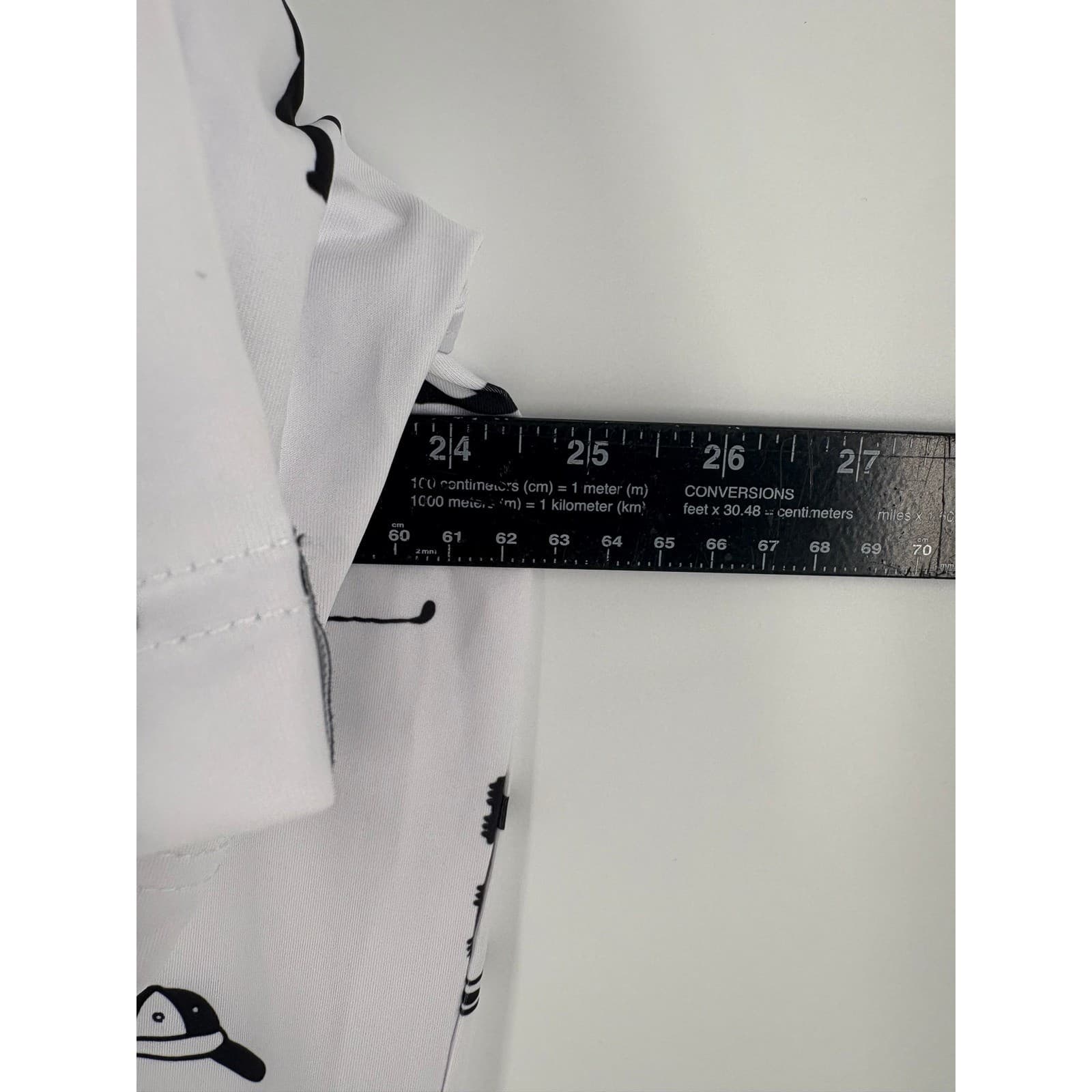 DEOLAX Golf Print Polo Shirt White Black Short Sleeve Collared Women's XL - Thumbnail 7