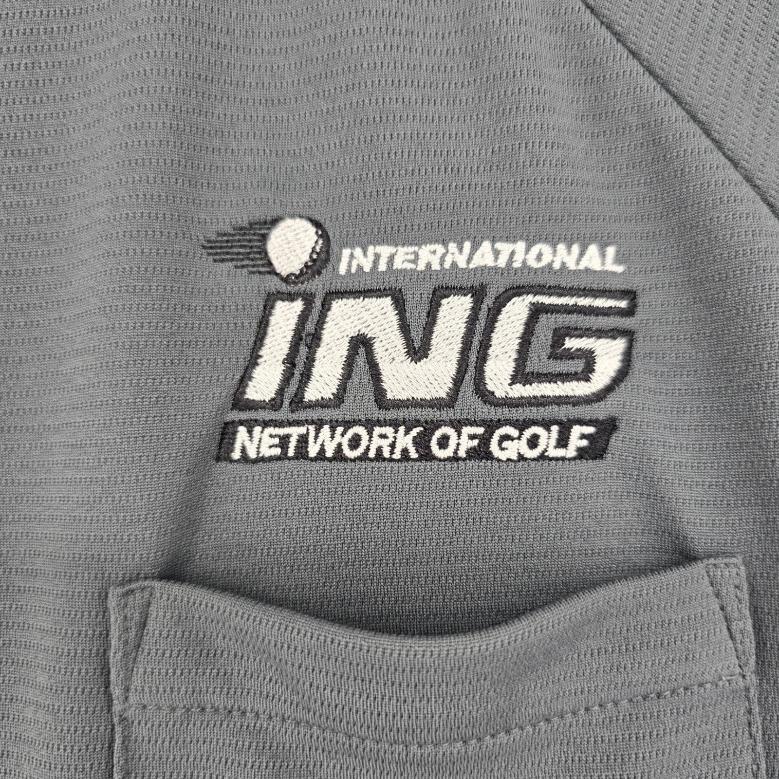 Chase54 Polo Shirt Mens Large Polo Gray Long Sleeve ING Network of Golf Logo - Thumbnail 3