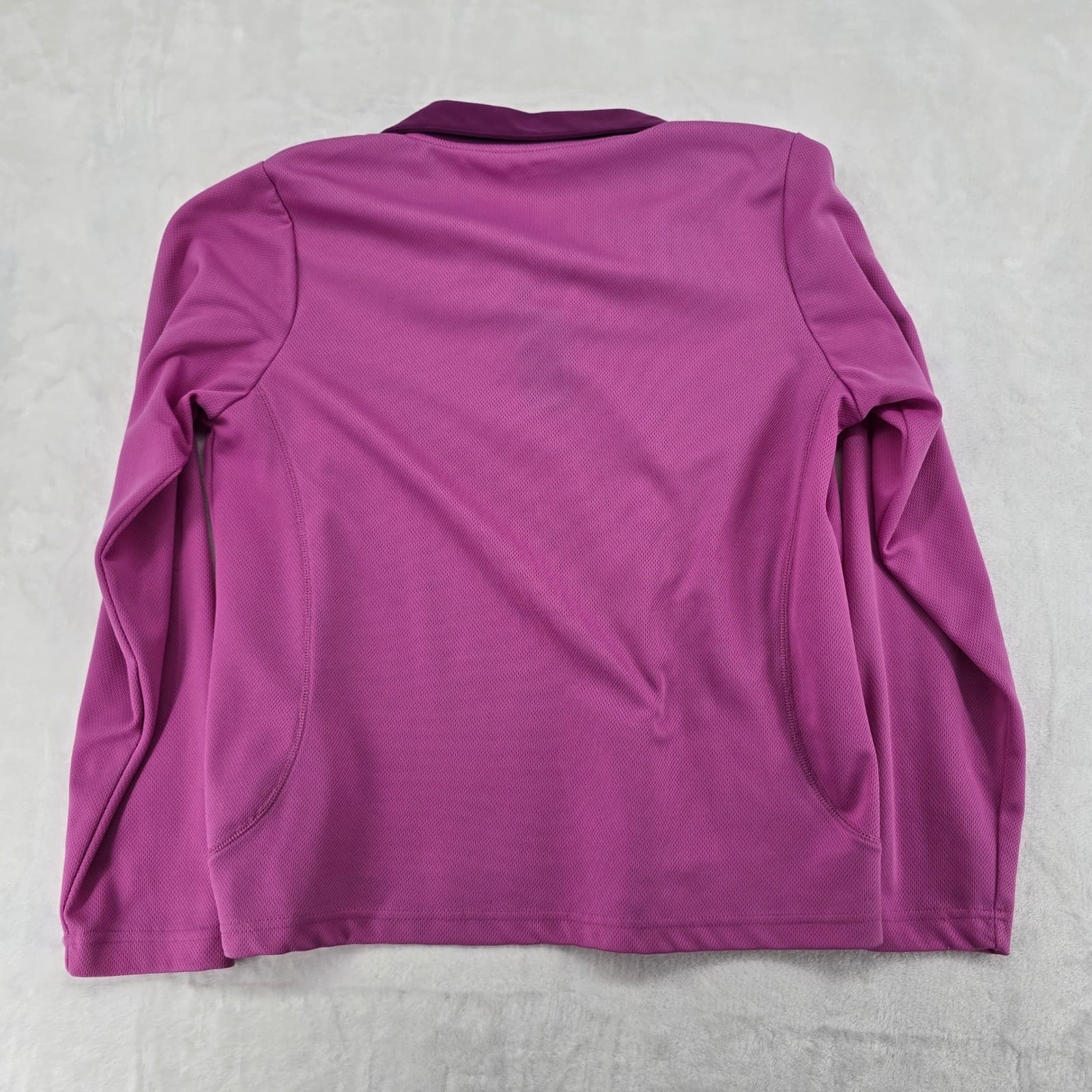 Jerzees Polo Womens Medium Pullover Long Sleeve Pink Purple Activewear Sporty - Thumbnail 8