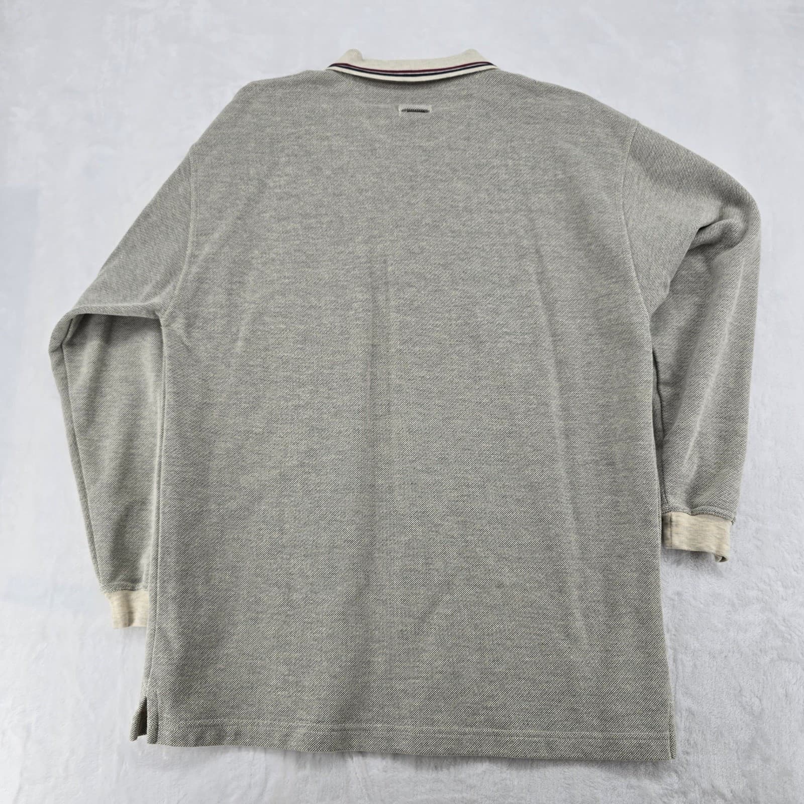 Cross Basics Mens L Quarter Zip Polo Gray Partners Embroidered Long Sleeve - Thumbnail 7