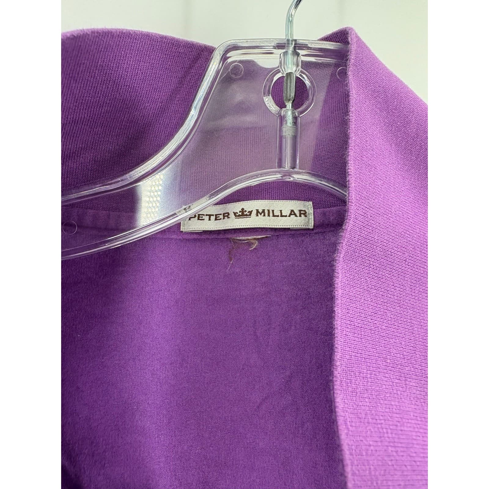 Peter Millar Mens Purple Golf Polo Shirt Embroidered Logo Short Sleeve Size s - Thumbnail 3