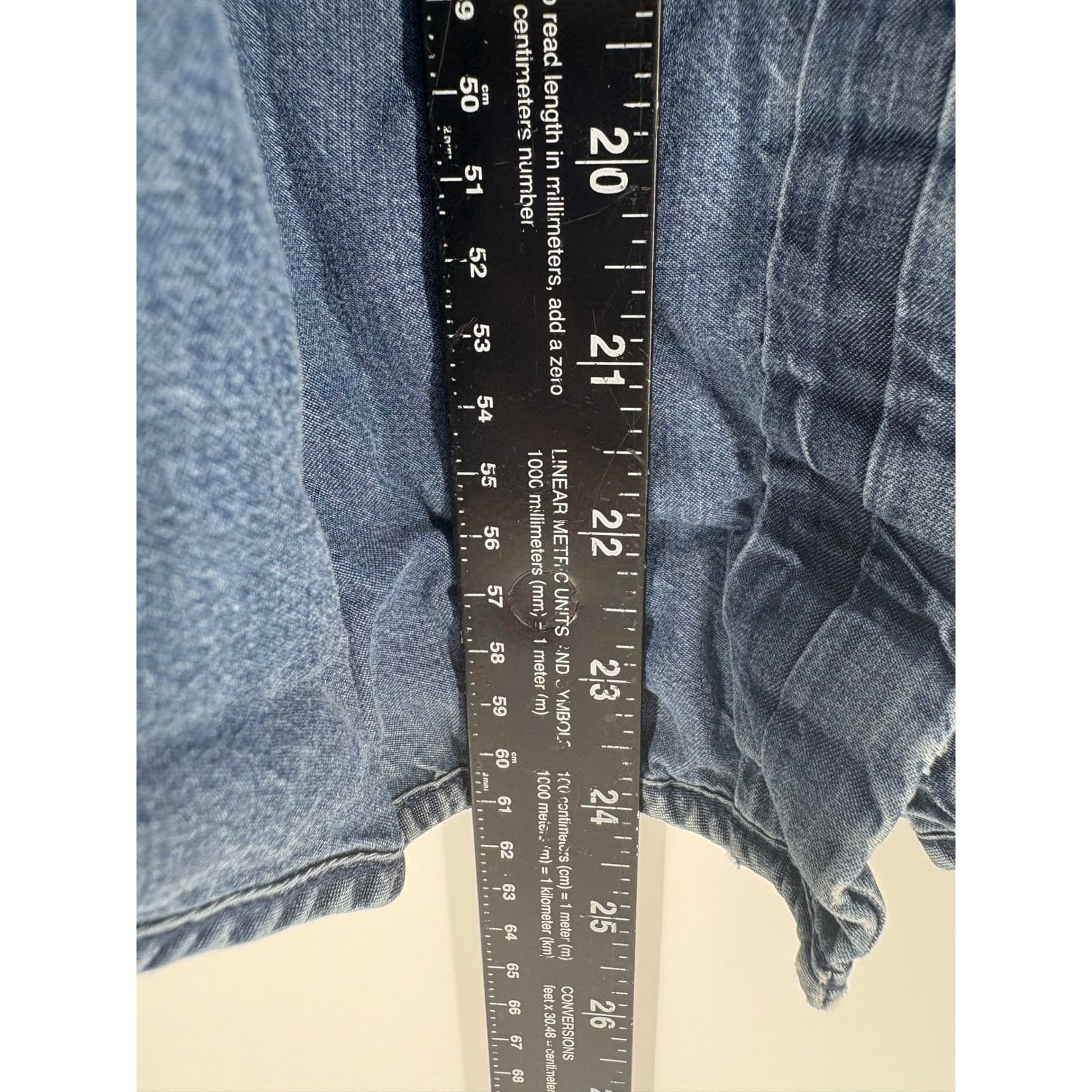 H&M Denim Chambray Long Sleeve Button Up Shirt Top Women US 6 Black Pocket - Thumbnail 4