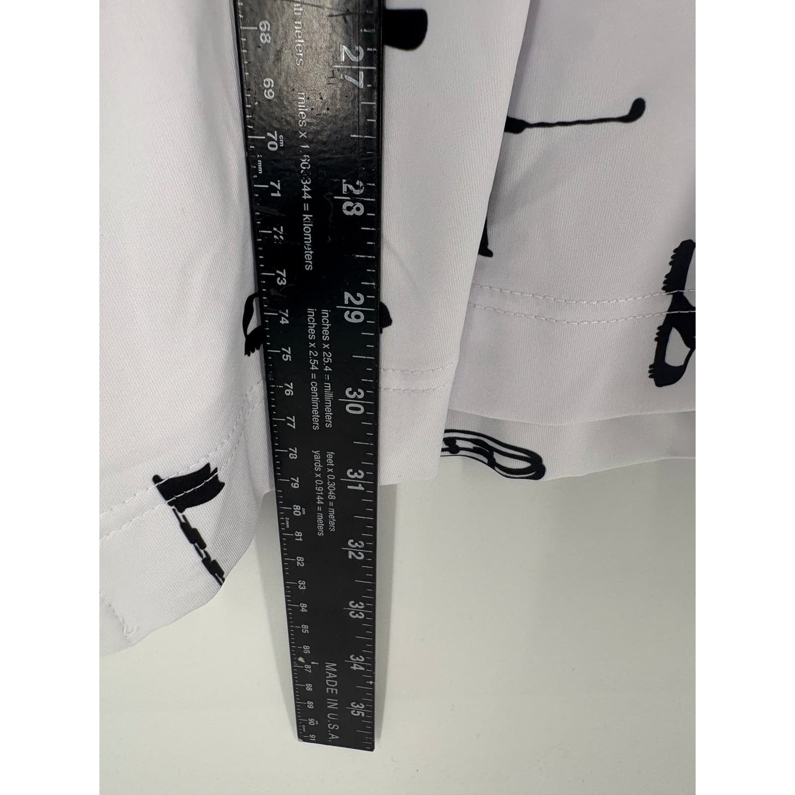 DEOLAX Golf Print Polo Shirt White Black Short Sleeve Collared Women's XL - Thumbnail 6