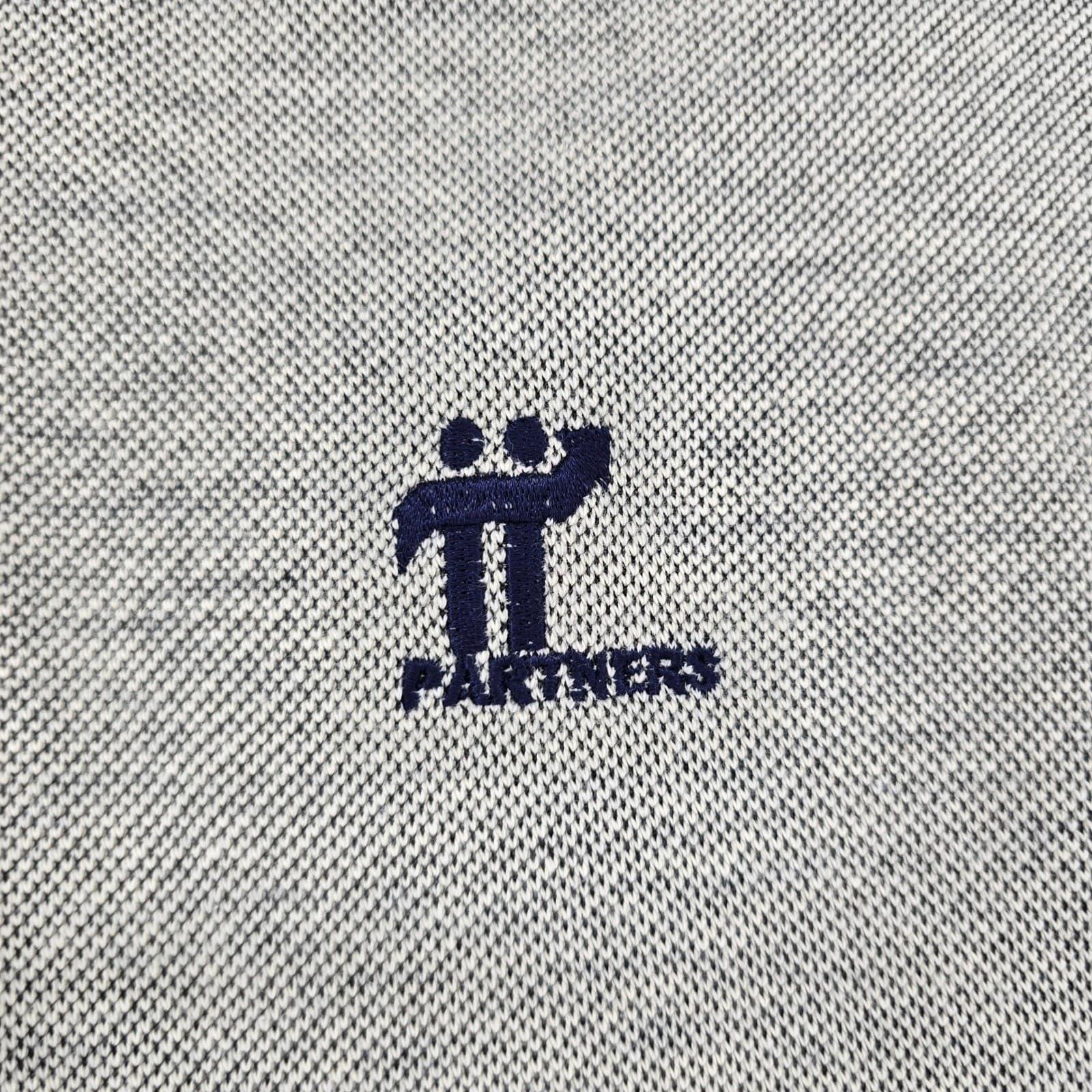 Cross Basics Mens L Quarter Zip Polo Gray Partners Embroidered Long Sleeve - Thumbnail 3