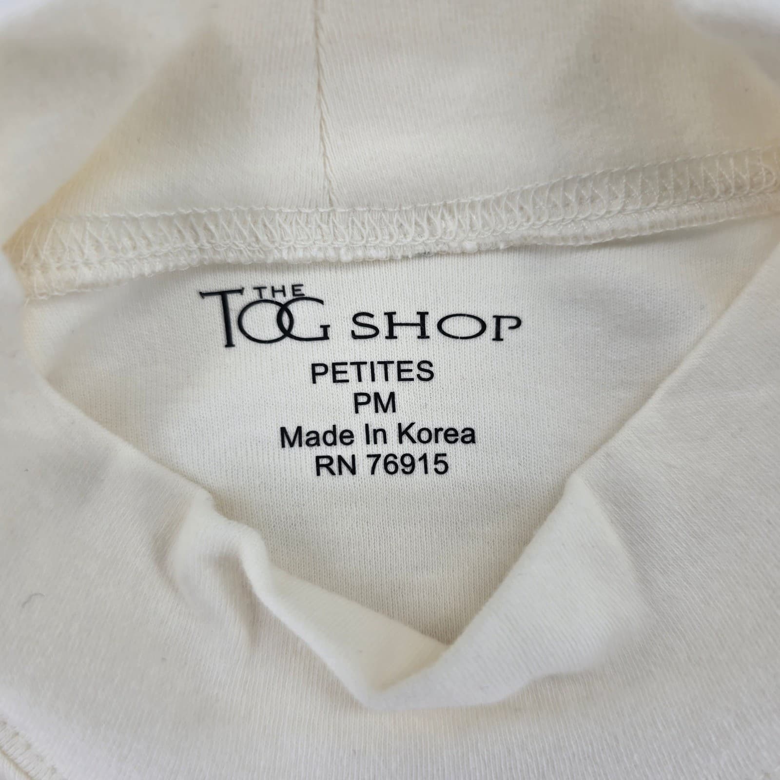 The Tog Shop Mock Neck Womens PM Top Cream Long Sleeve Petites PM Ivory 6589 - Thumbnail 2