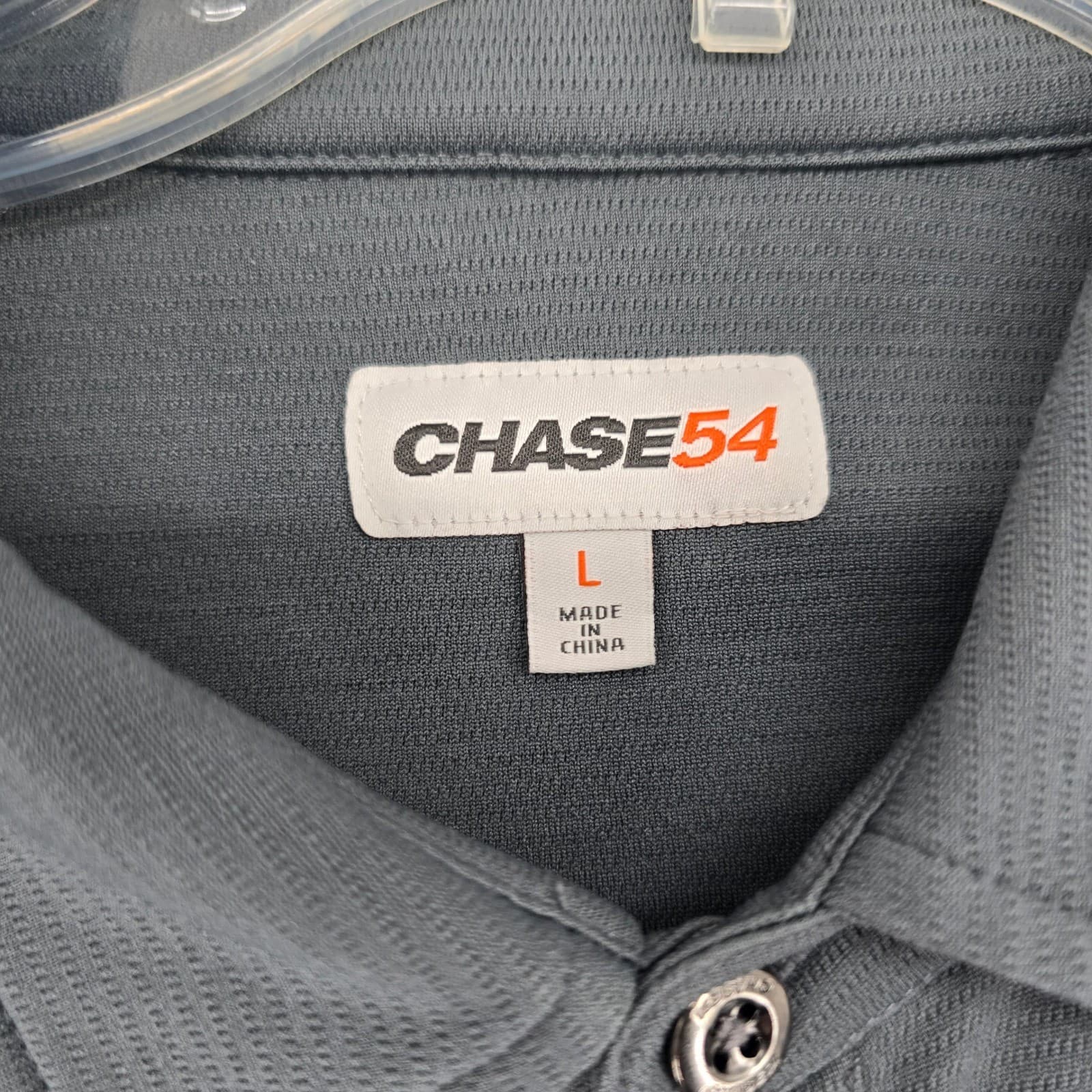 Chase54 Polo Shirt Mens Large Polo Gray Long Sleeve ING Network of Golf Logo - Thumbnail 2