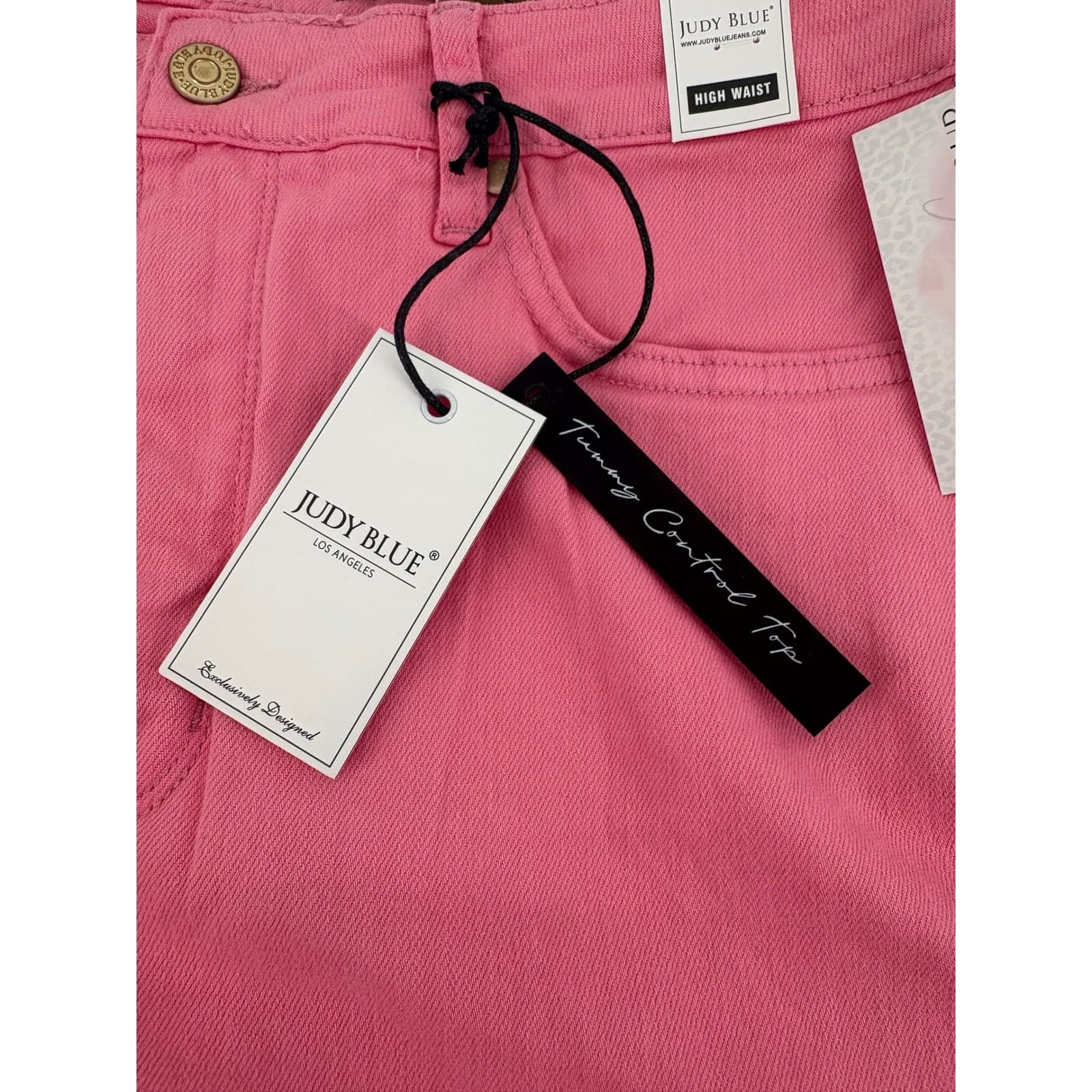 Judy Blue High Waist Pink Denim Jeans Women's Size 15/32 Garment Dyed - Thumbnail 6