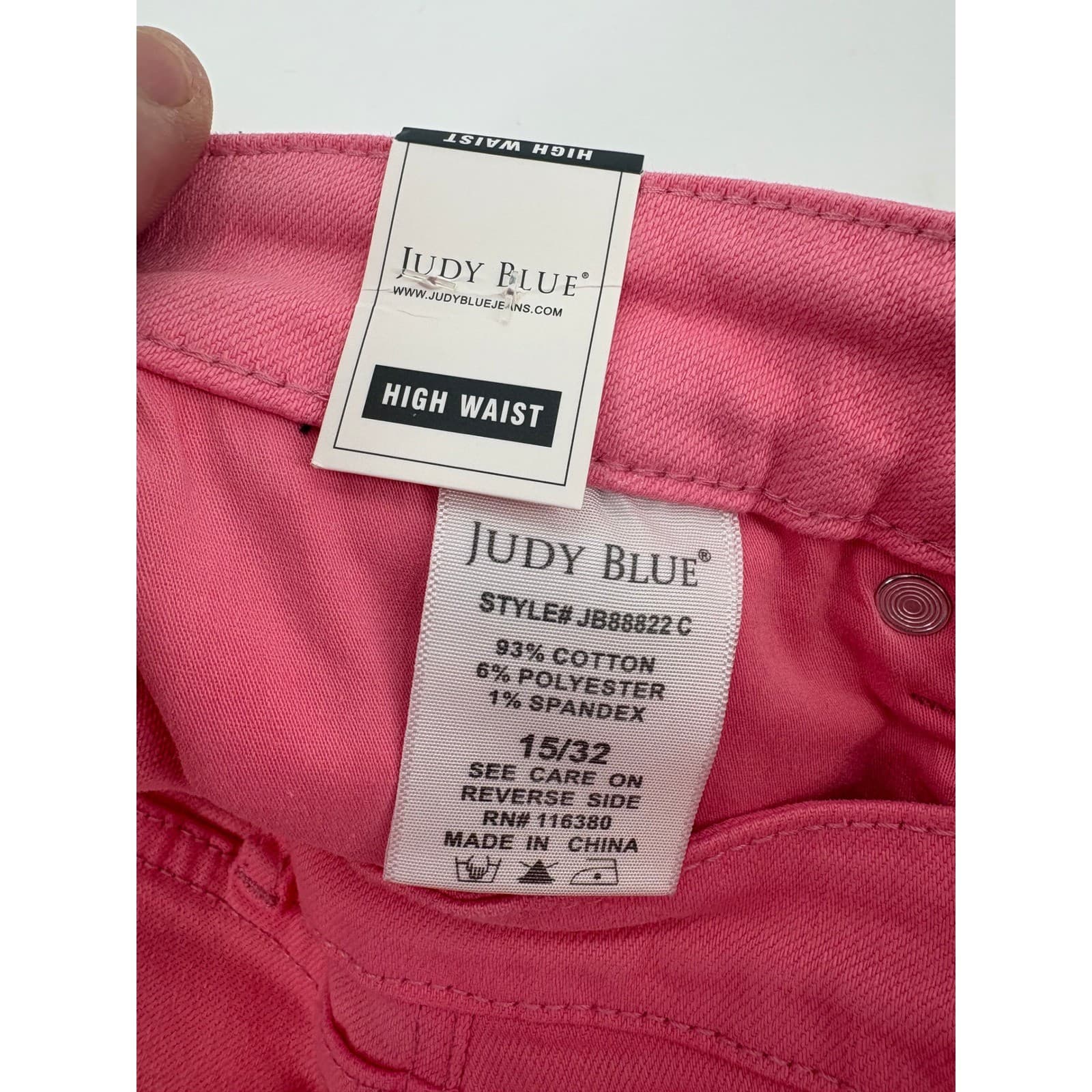 Judy Blue High Waist Pink Denim Jeans Women's Size 15/32 Garment Dyed - Thumbnail 5