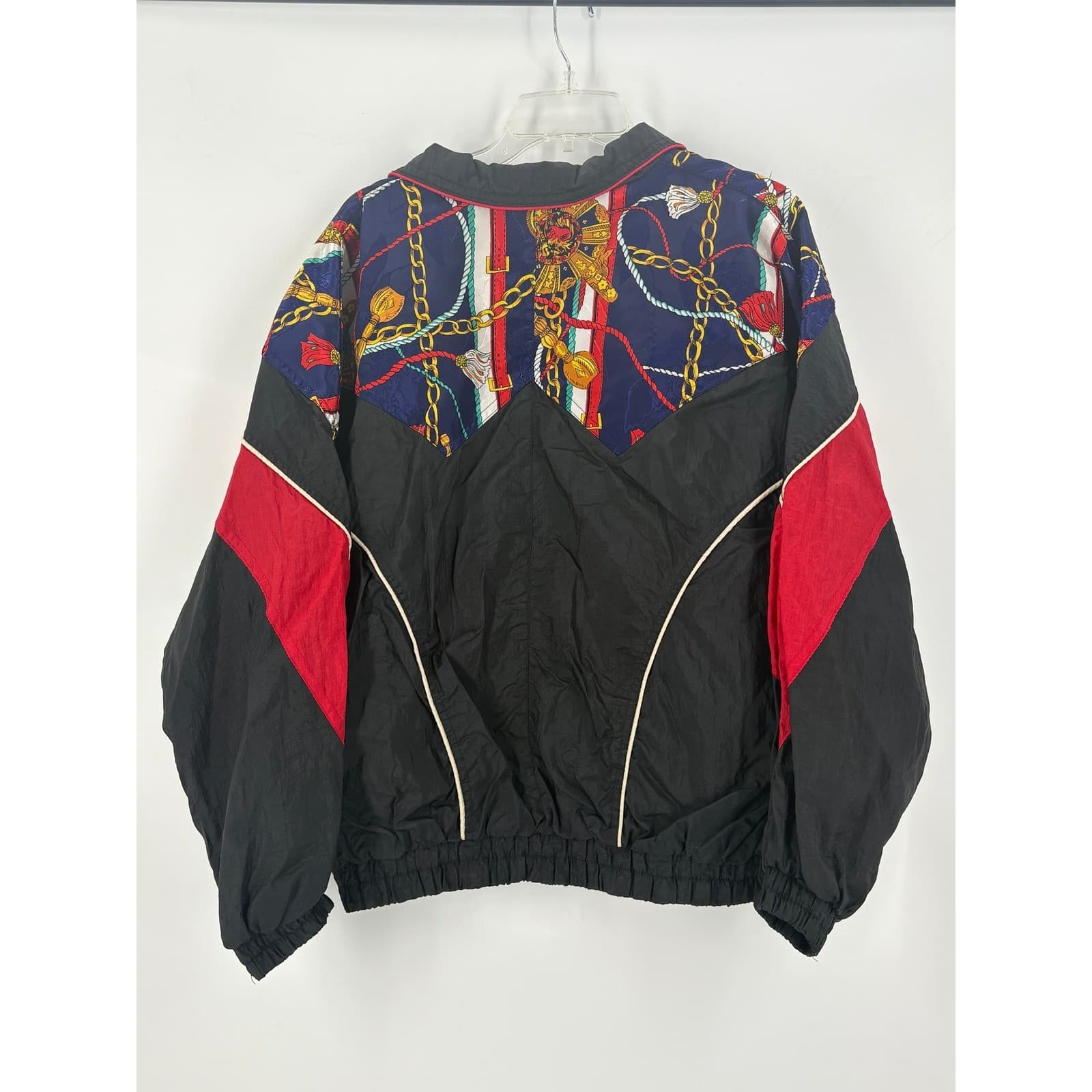 Rock Creek Casuals Vintage Windbreaker Jacket Womens Size L Nautical Print Black - Thumbnail 3