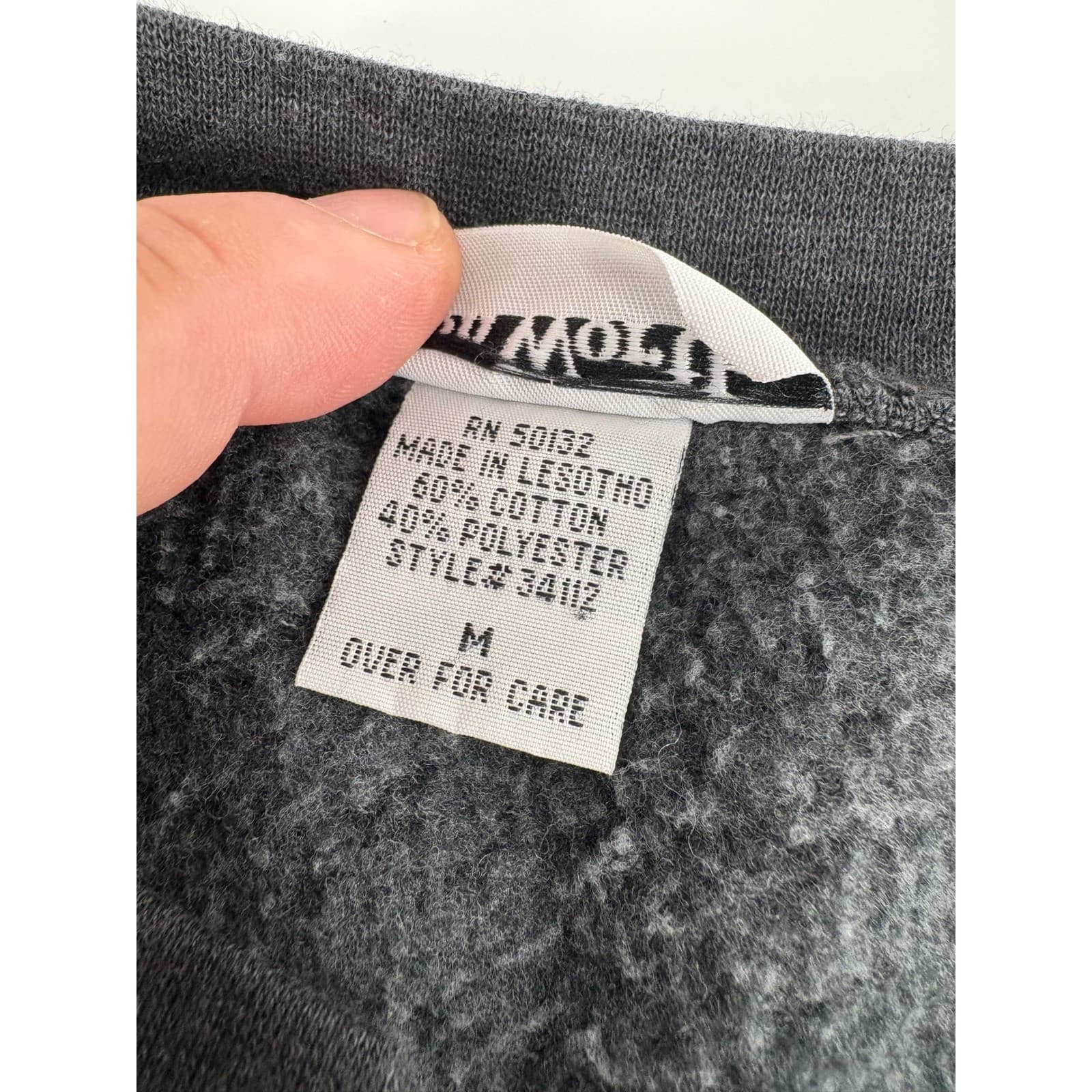 Bon Worth Womens Medium Embroidered Button Front Sweatshirt Gray Floral - Thumbnail 5