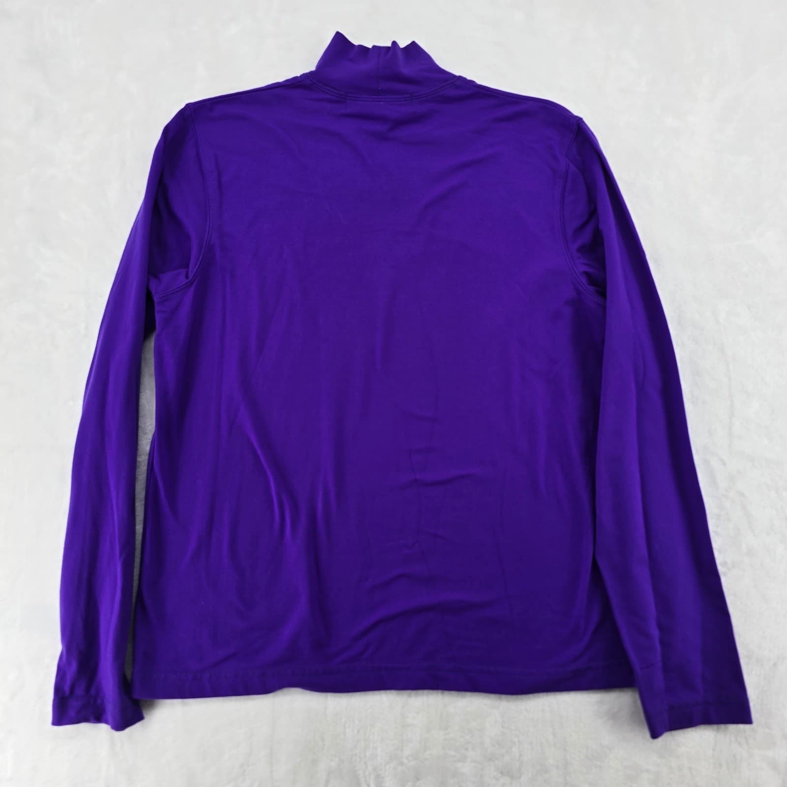 Karen Scott Mock Neck Womens Medium Top Purple Long Sleeve Lycra Spandex Stretch - Thumbnail 5
