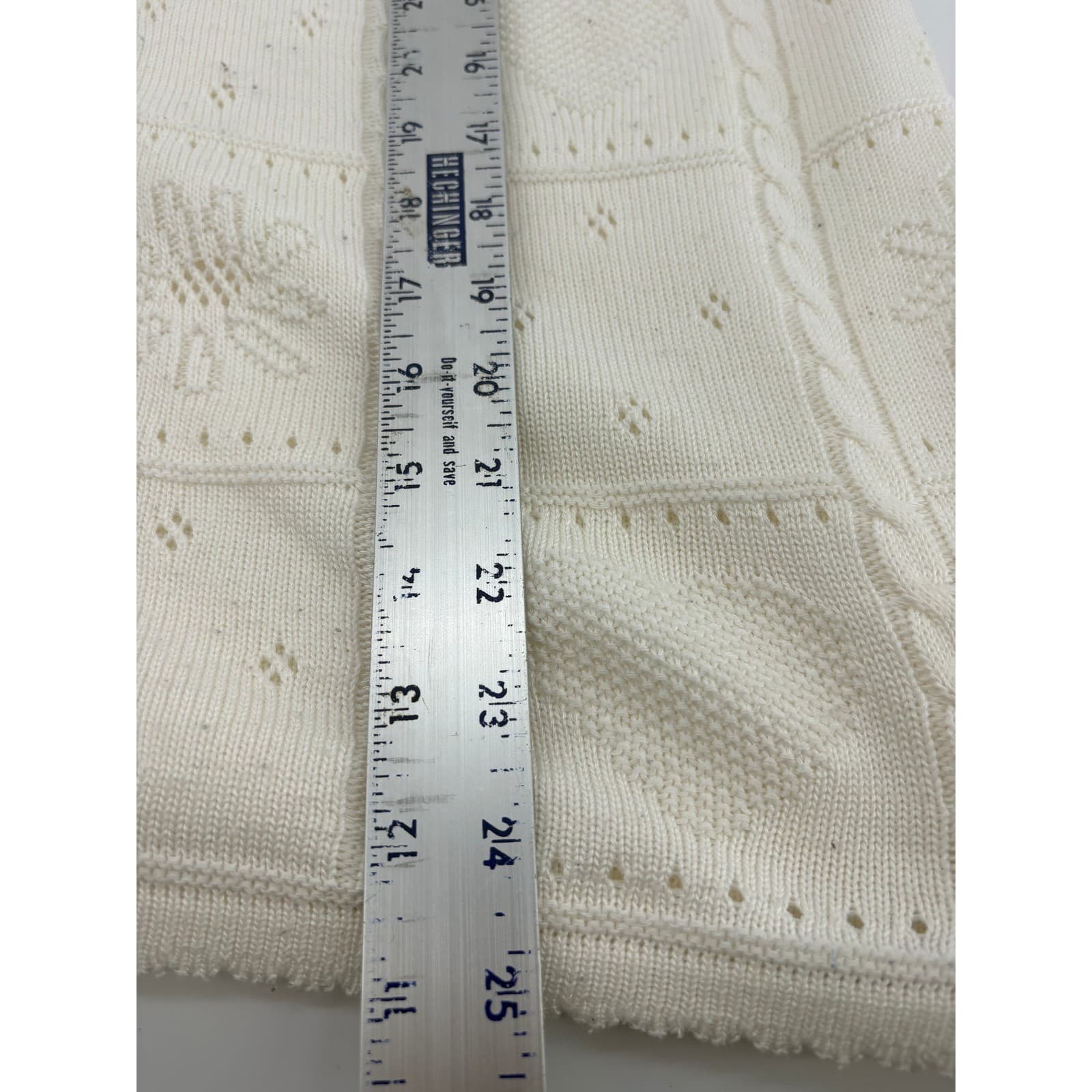 Alfred Dunner Cream Knit Cardigan Top Short Sleeve Womens Large USA Made - Thumbnail 7