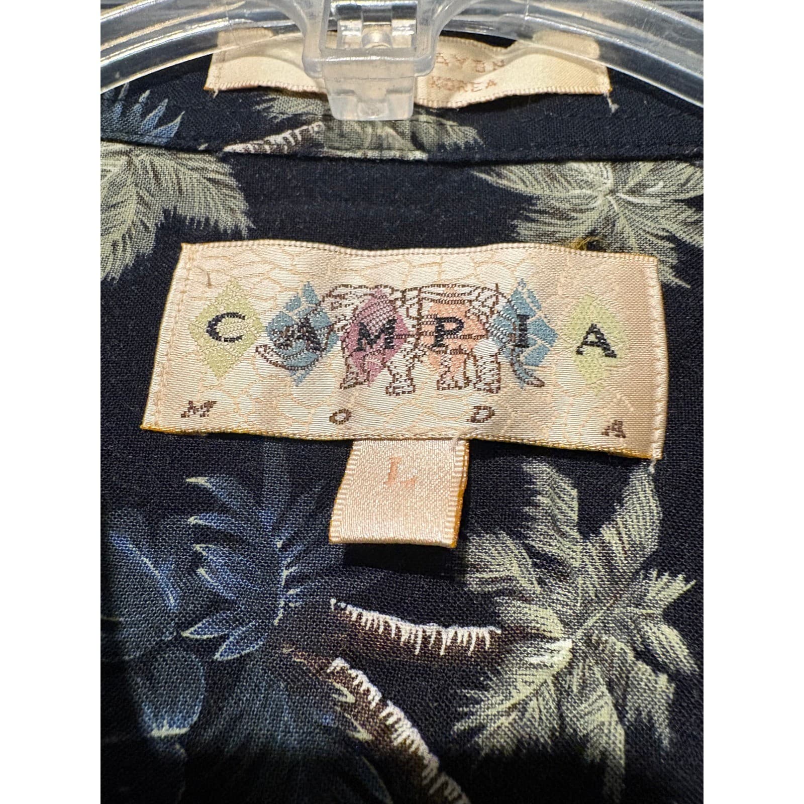 Comptia Moda Shirt Palm Tree Print Button Up Hawaiian Men's Large - Thumbnail 2