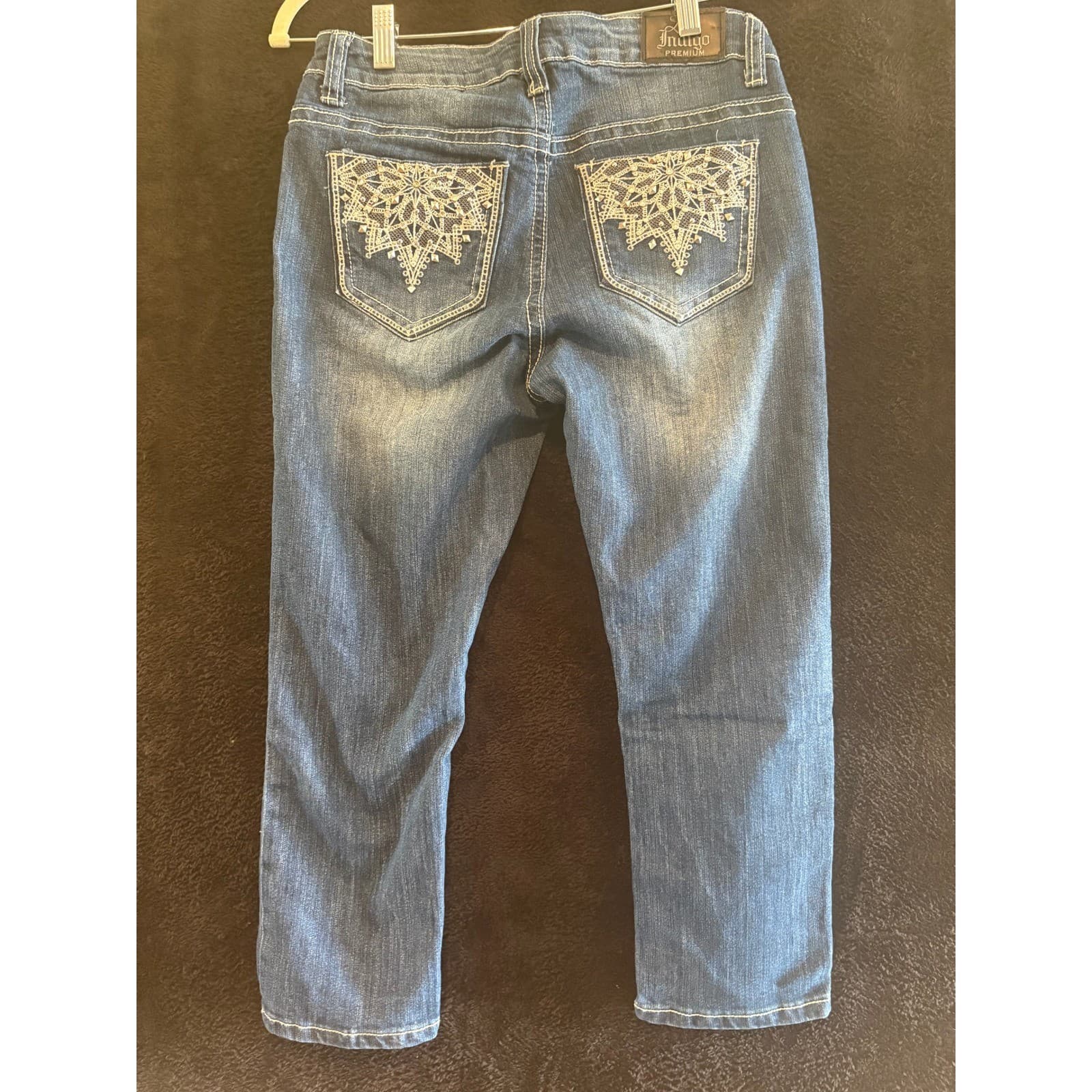 Love Indigo Premium Denim Jeans Womens Size 4 Blue Embellished Pockets - Thumbnail 9
