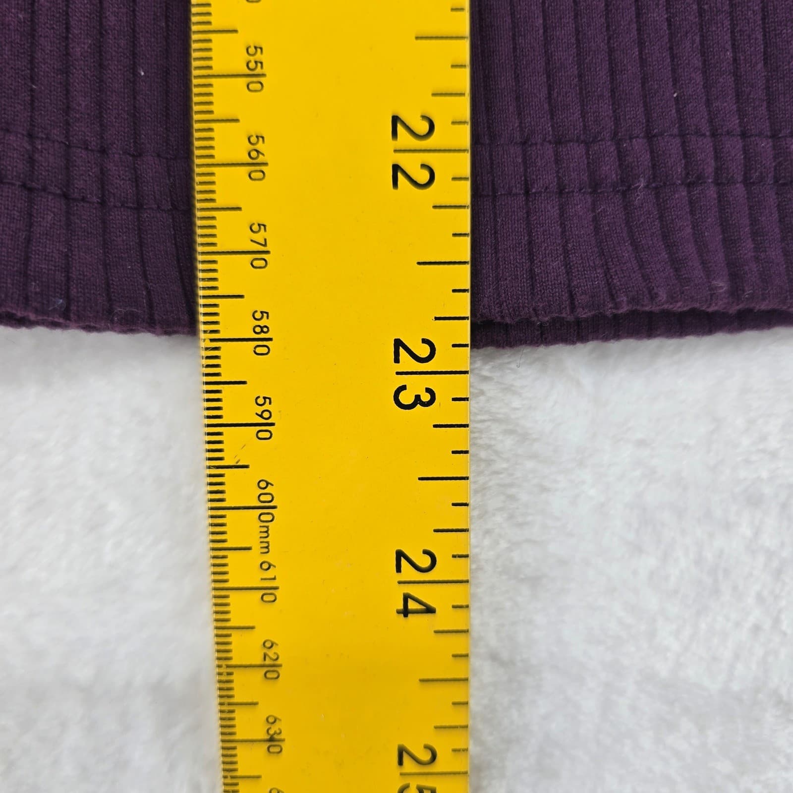 Liz Claiborne Top Womens M Mock Neck Purple Ribbed Long Sleeve Lizwear Shirt - Thumbnail 5