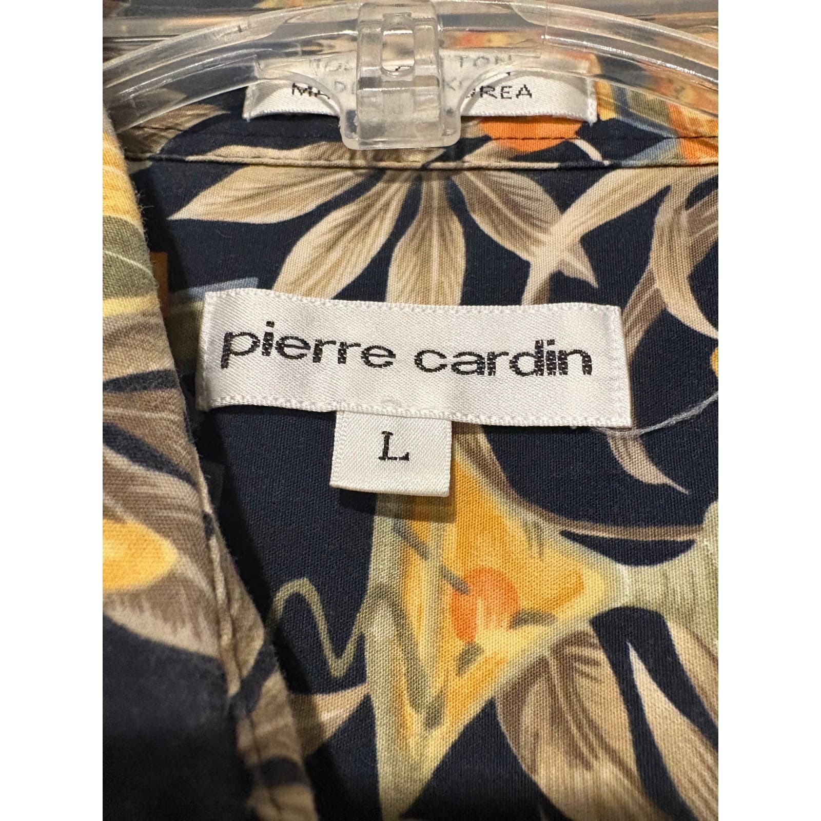 Pierre Cardin Shirt Short Sleeve Large Tropical Hawaiian Cocktail Print Vintage - Thumbnail 2