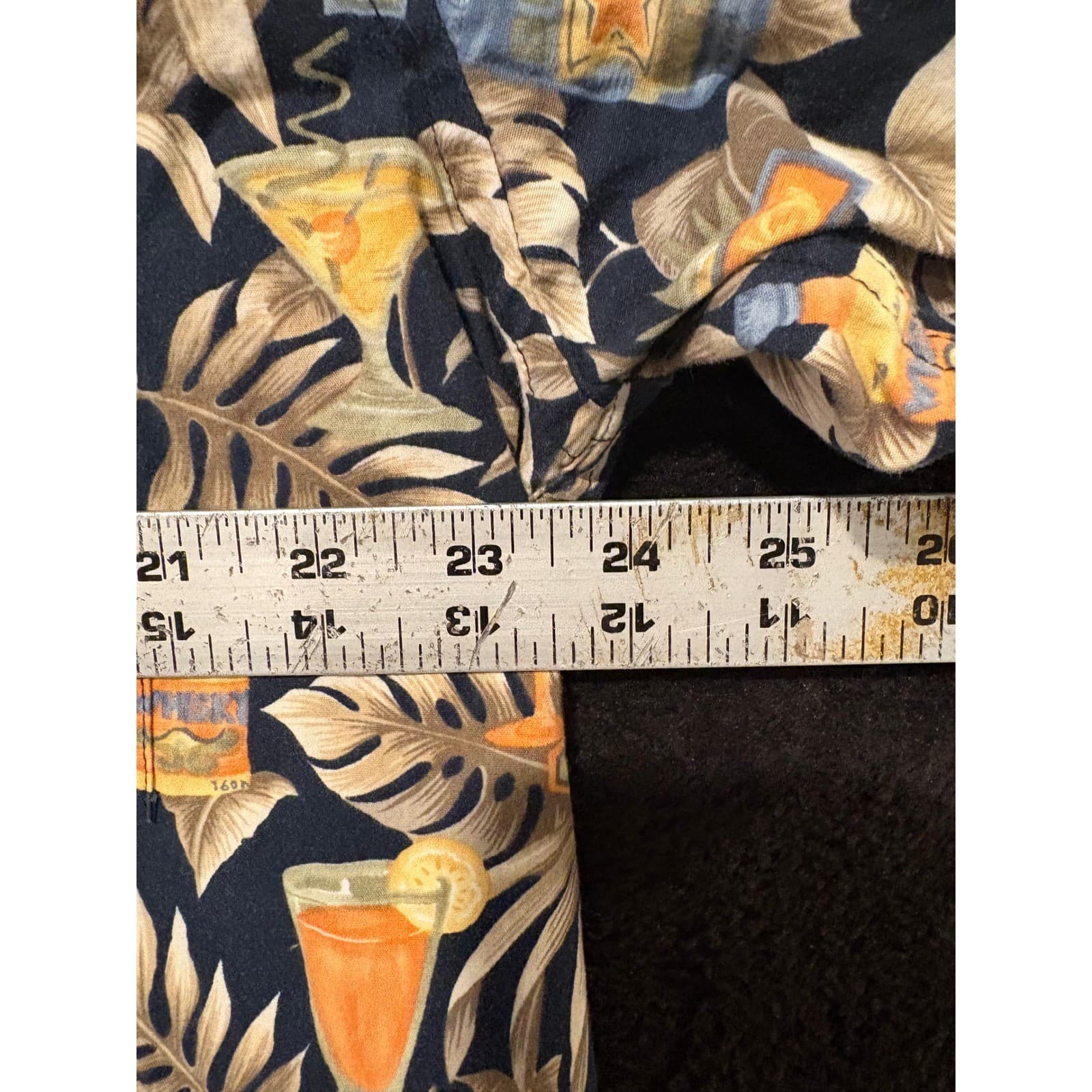 Pierre Cardin Shirt Short Sleeve Large Tropical Hawaiian Cocktail Print Vintage - Thumbnail 4