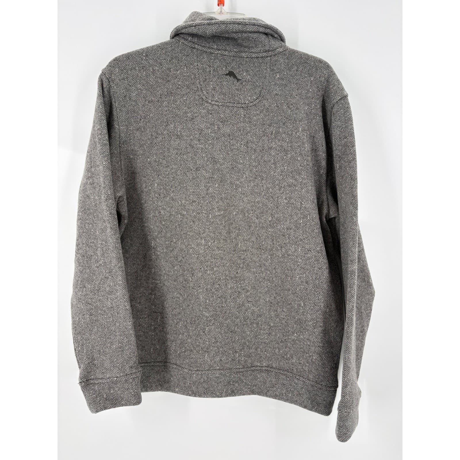 Tommy Bahama Herringbone Shawl Collar Pullover Sweater Women's Small Gray - Thumbnail 3