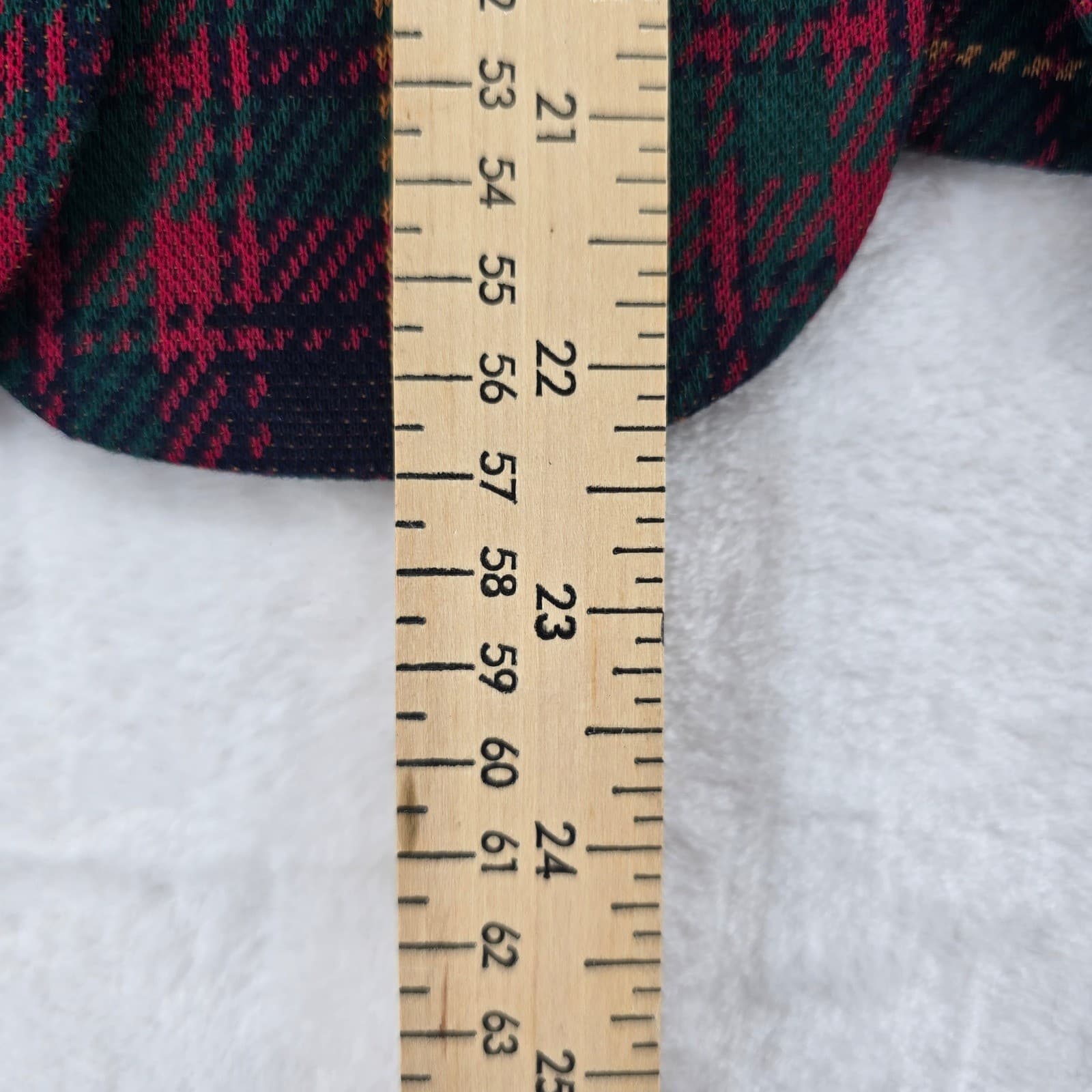 Leslie Fay Blazer Womens 8P Blazer Red Green Plaid Scalloped Hem Vintage USA - Thumbnail 5