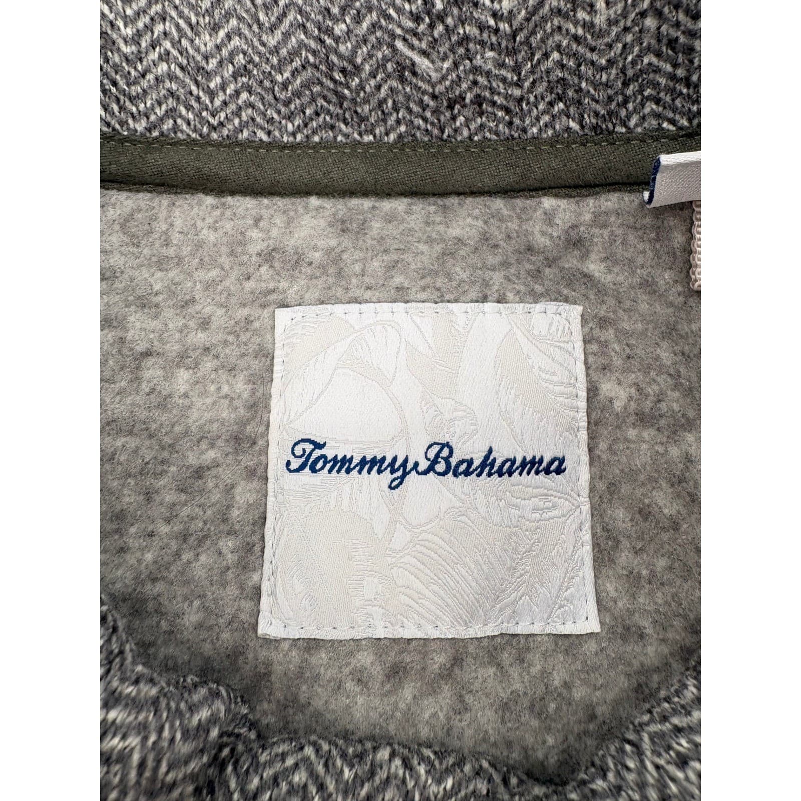 Tommy Bahama Herringbone Shawl Collar Pullover Sweater Women's Small Gray - Thumbnail 5