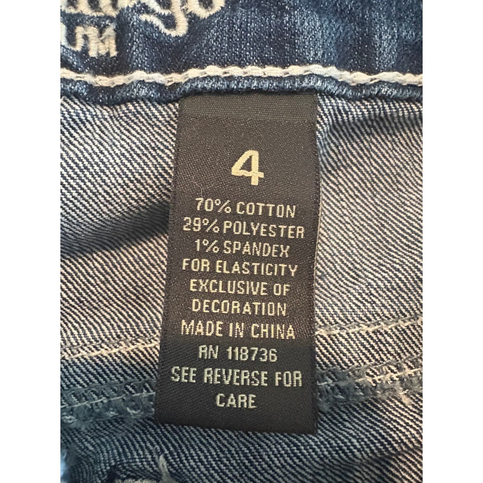 Love Indigo Premium Denim Jeans Womens Size 4 Blue Embellished Pockets - Thumbnail 3