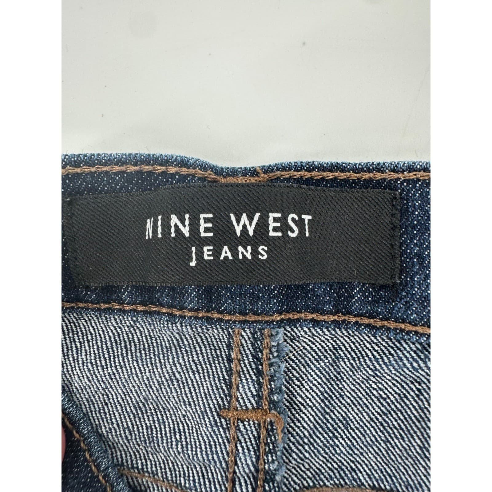 Nine West Womens Dark Wash Denim Jeans Size 10 Straight Leg Casual Everyday - Thumbnail 3