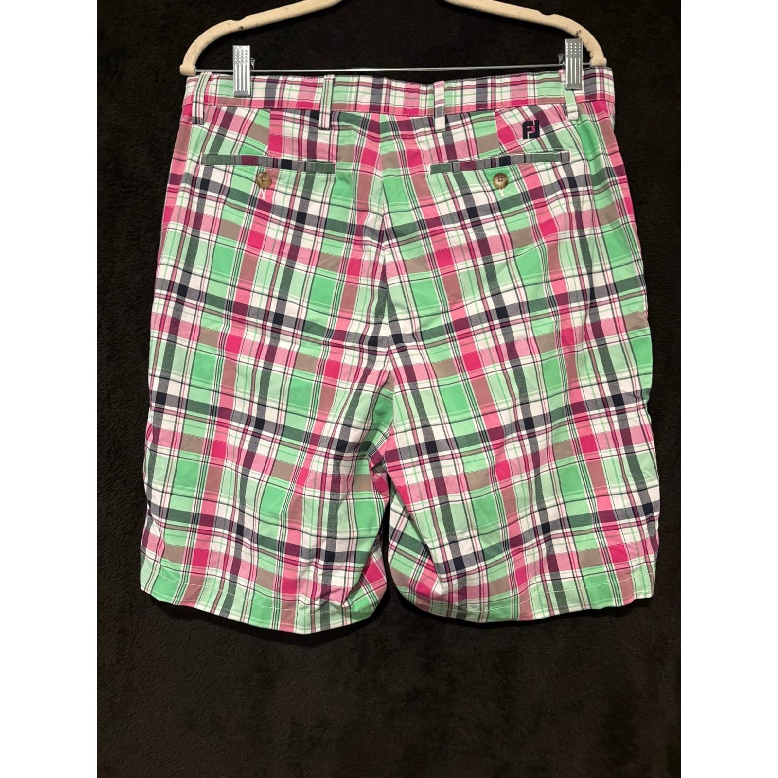 FootJoy Golf Shorts Plaid Flat Front Casual Lightweight Size 34 - Thumbnail 6