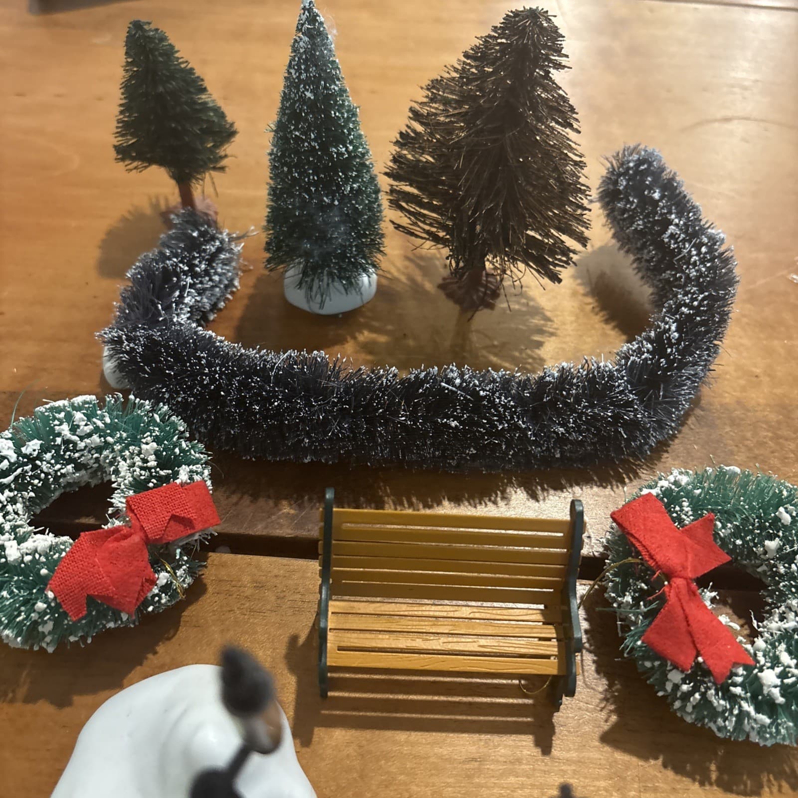 Dept 56 Lot People Wagon Fence Trees Clock Scrooge Ladder Christmas Village Huge - Thumbnail 4