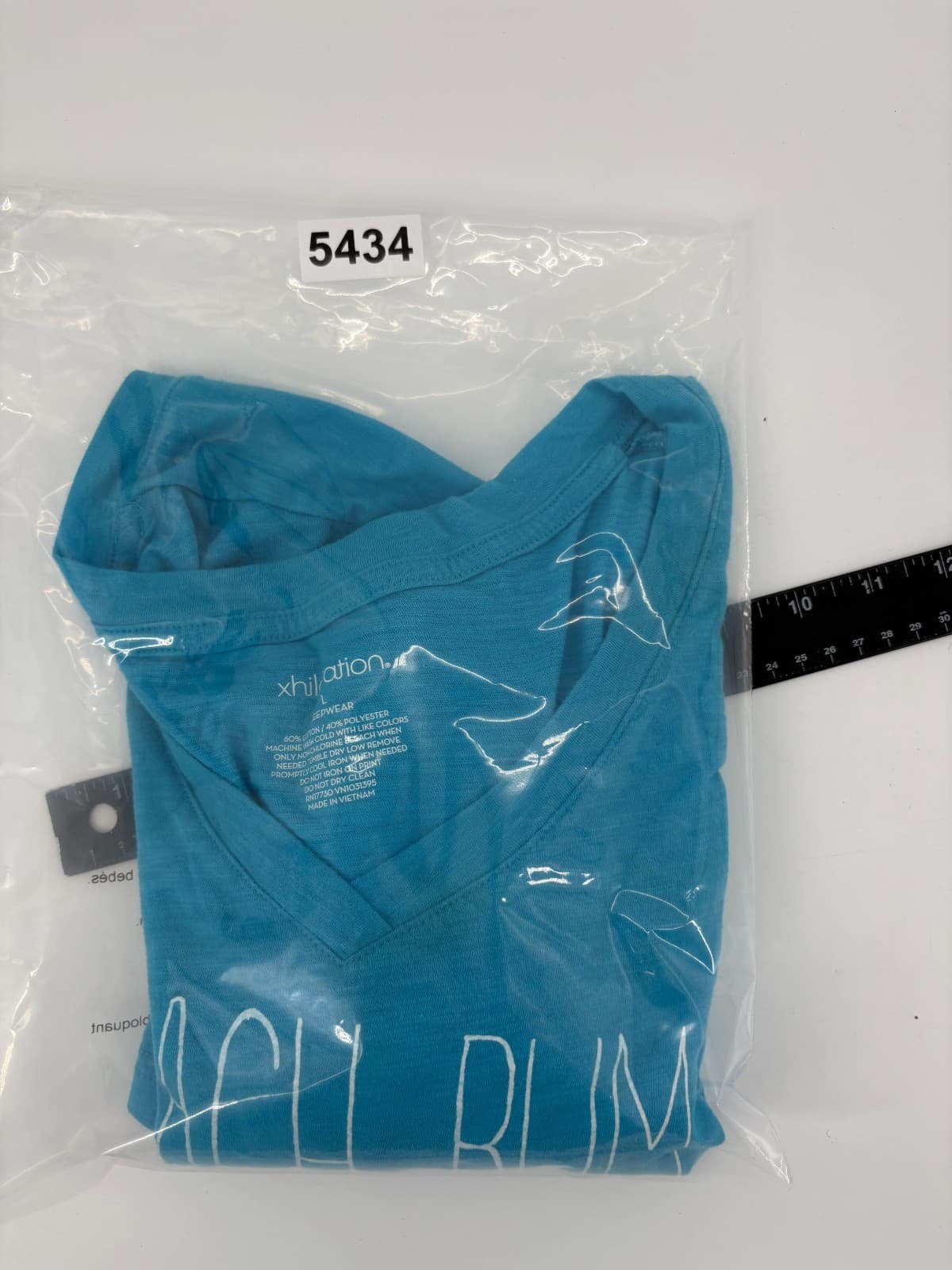 Xhilaration Beach Bum Sleep Shirt Women’s L Blue V-Neck Graphic Tee Lounge - Thumbnail 6