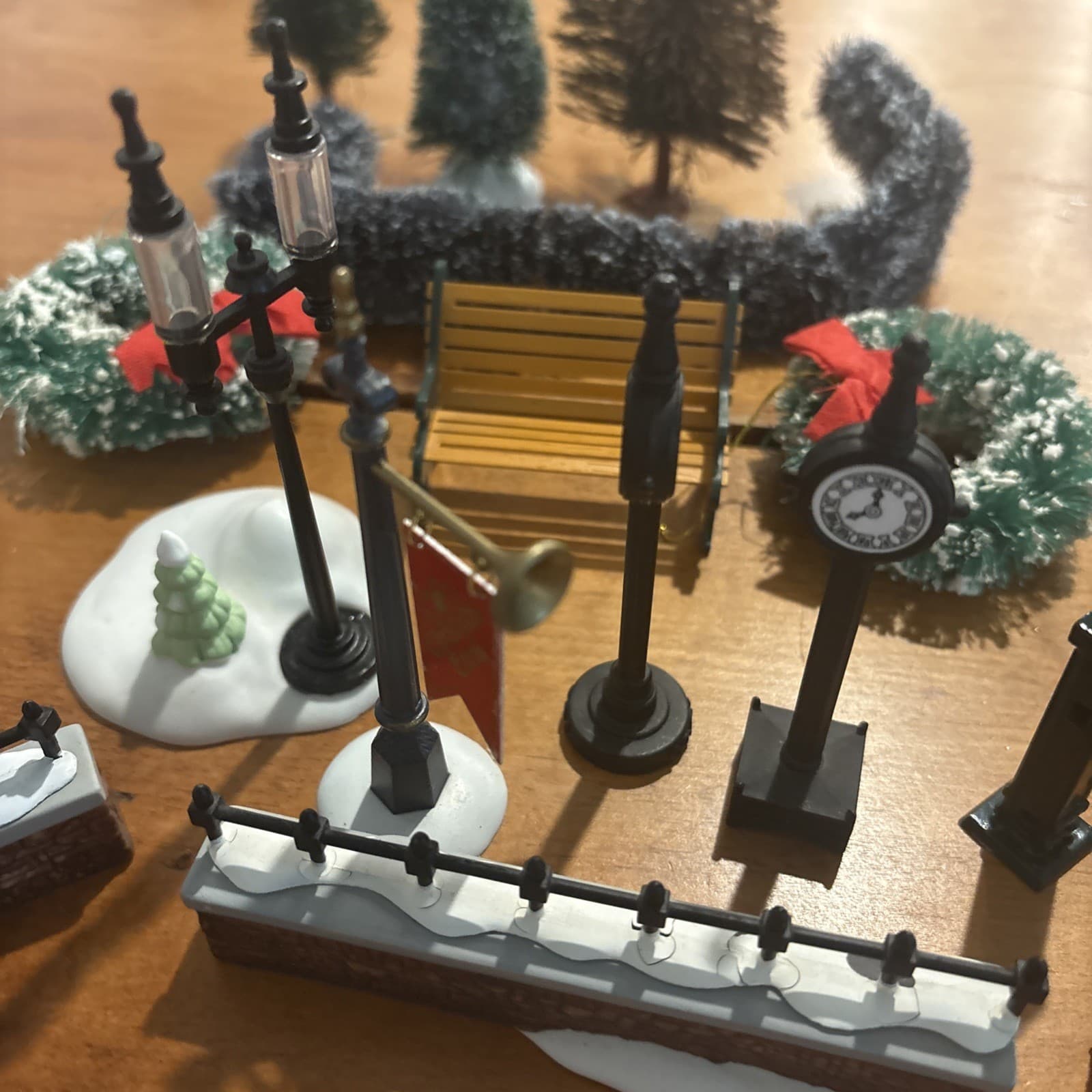 Dept 56 Lot People Wagon Fence Trees Clock Scrooge Ladder Christmas Village Huge - Thumbnail 8