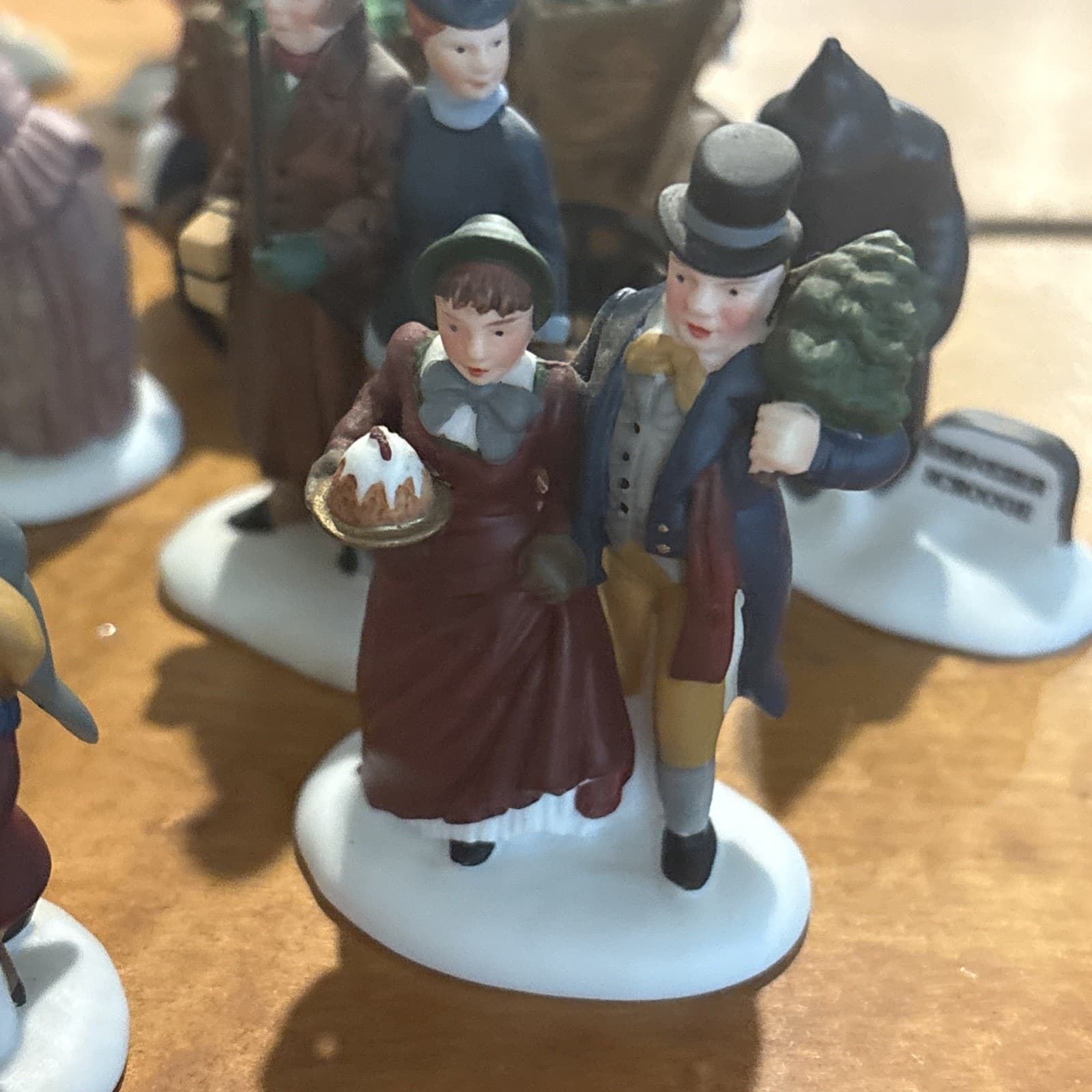 Dept 56 Lot People Wagon Fence Trees Clock Scrooge Ladder Christmas Village Huge - Thumbnail 10