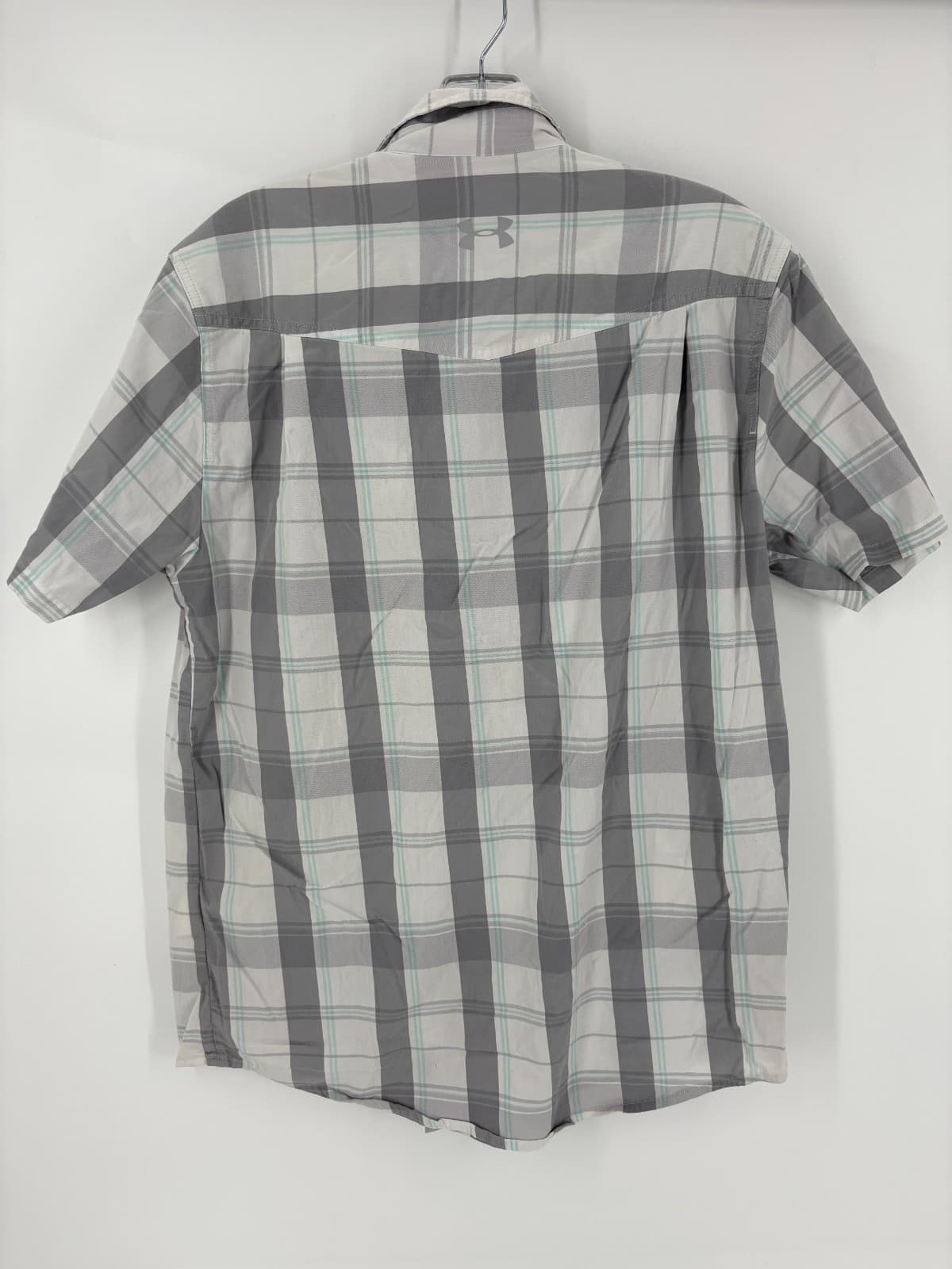 Under Armour Men’s M Fitted Plaid Snap Button Shirt Gray Outdoor Fishing - Thumbnail 4
