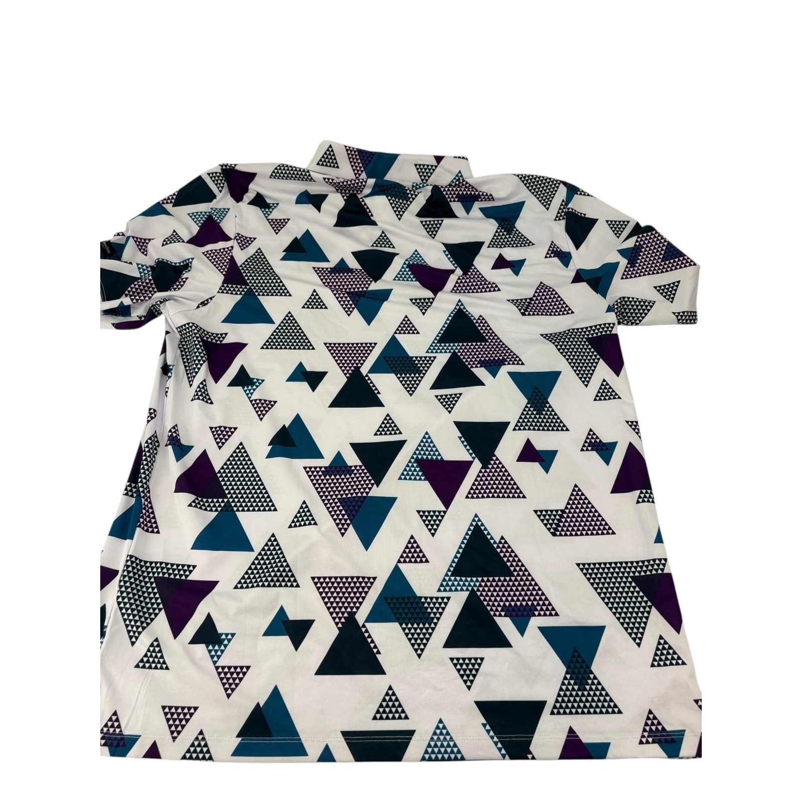 GreenSide Golf Polo Mens XXL Shirt White Purple Teal Geometric Triangle Print - Thumbnail 7