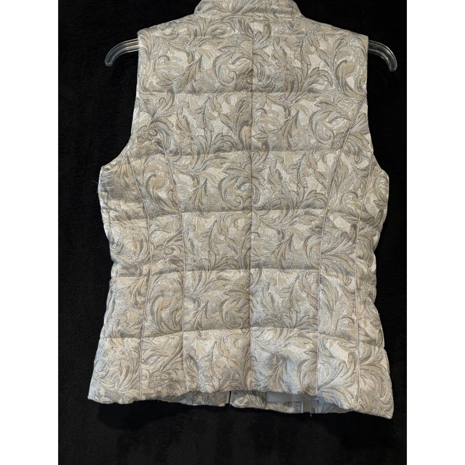 White House Black Market Puffer Vest Quilted Floral Sleeveless Jacket XS - Thumbnail 6