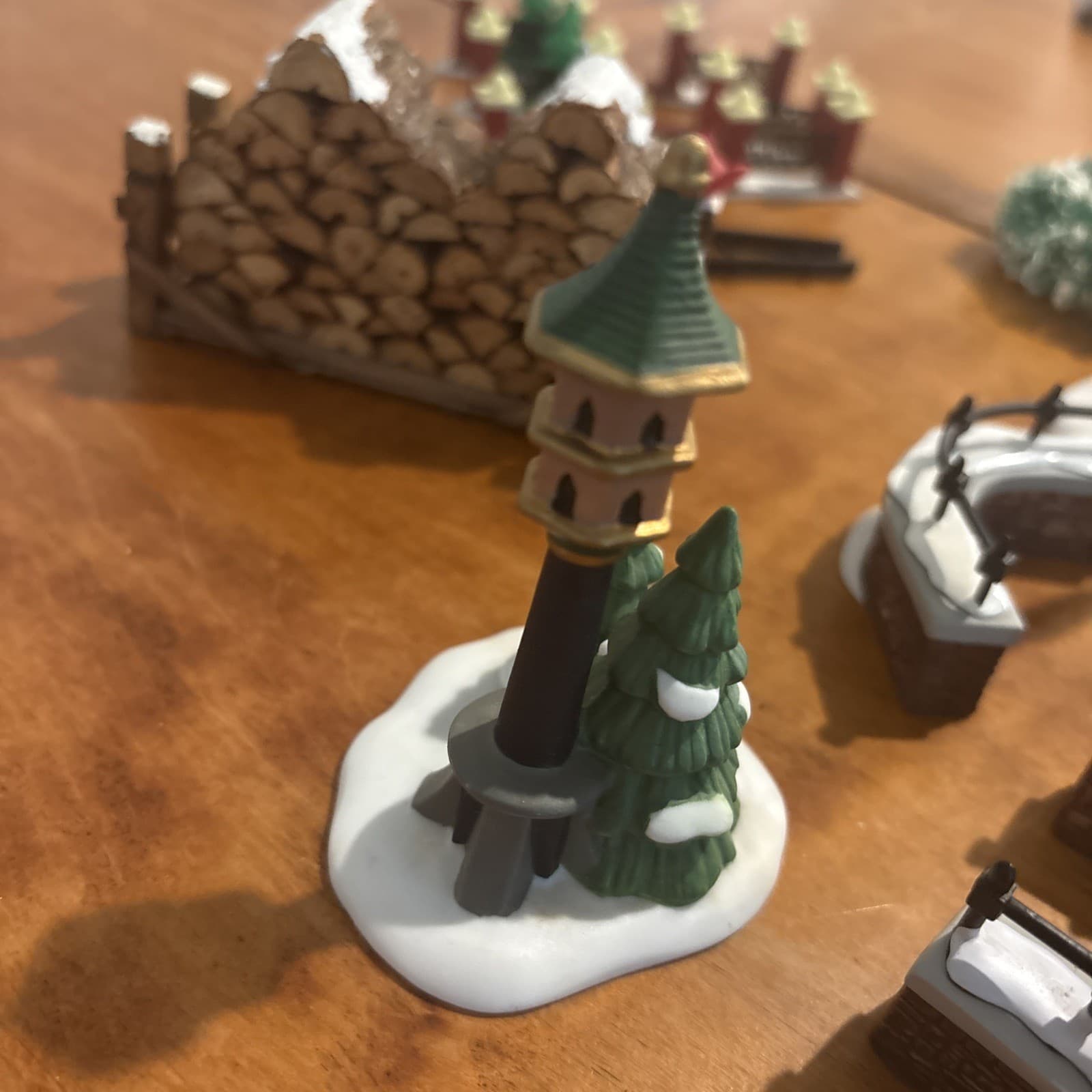 Dept 56 Lot People Wagon Fence Trees Clock Scrooge Ladder Christmas Village Huge - Thumbnail 6