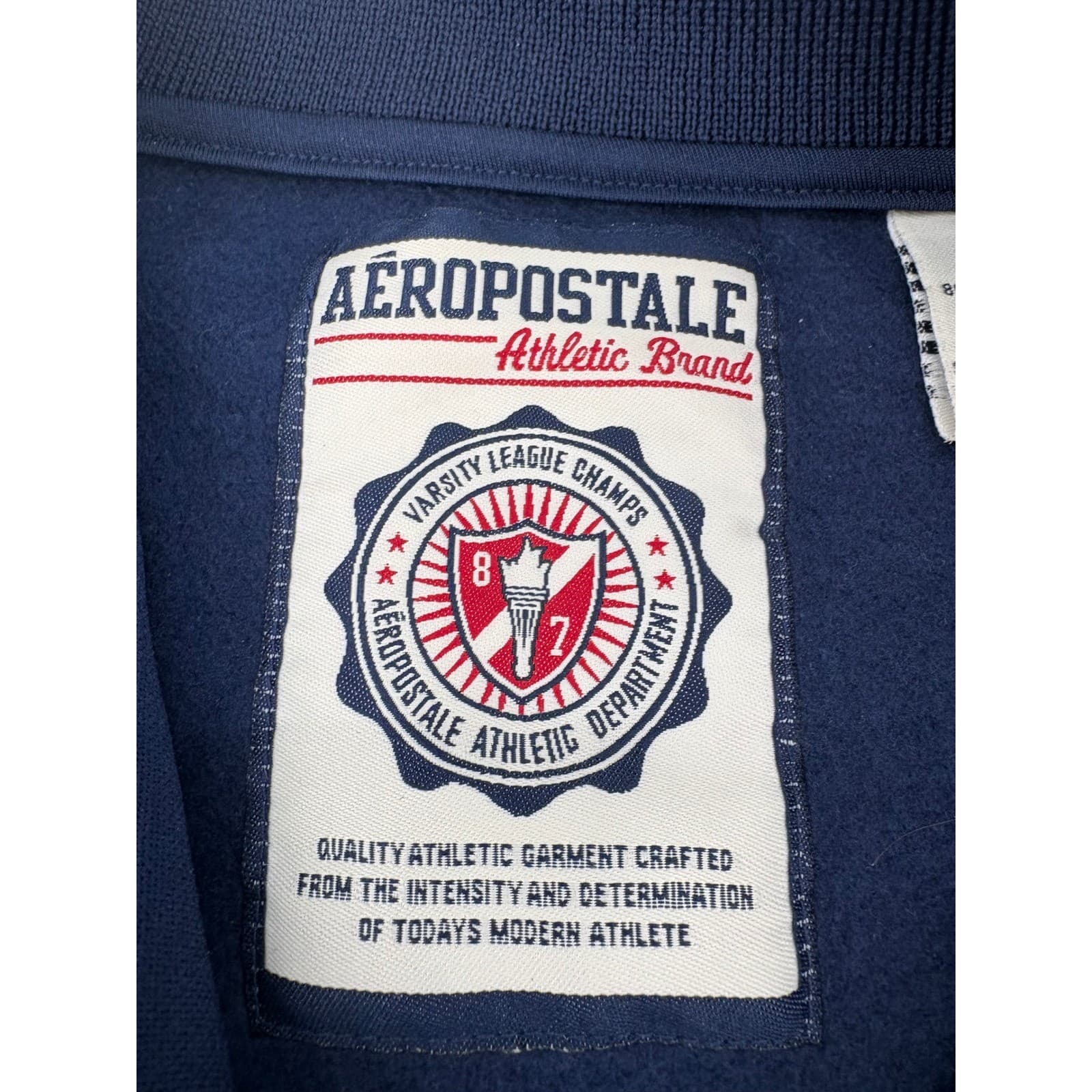 Aeropostale Track Jacket Mens Medium Jacket Navy Blue 25th Anniversary MAAC Logo - Thumbnail 2