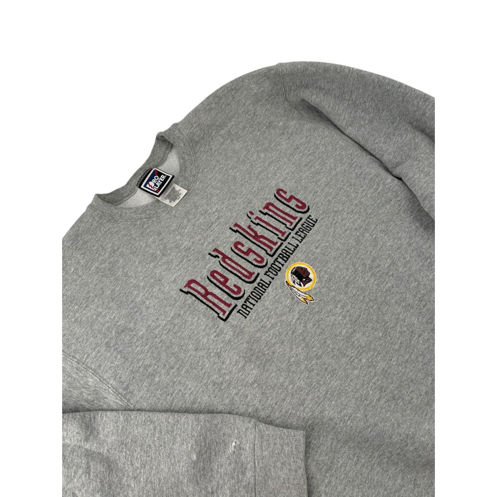 Pro Player Washington Redskins Mens Large Sweatshirt Gray Vintage NFL Crewneck
