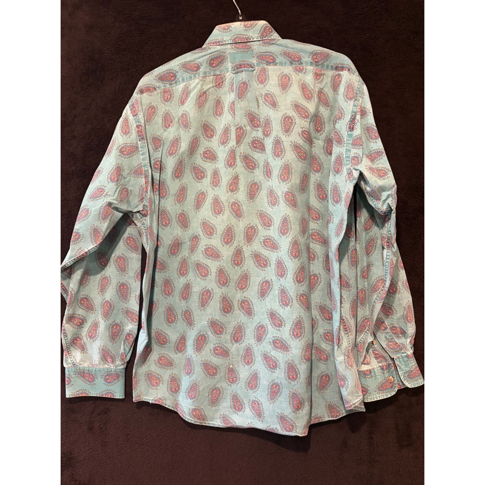 Flying Scotsman Paisley Button Up Shirt Long Sleeve Casual Mens Size L - Thumbnail 6