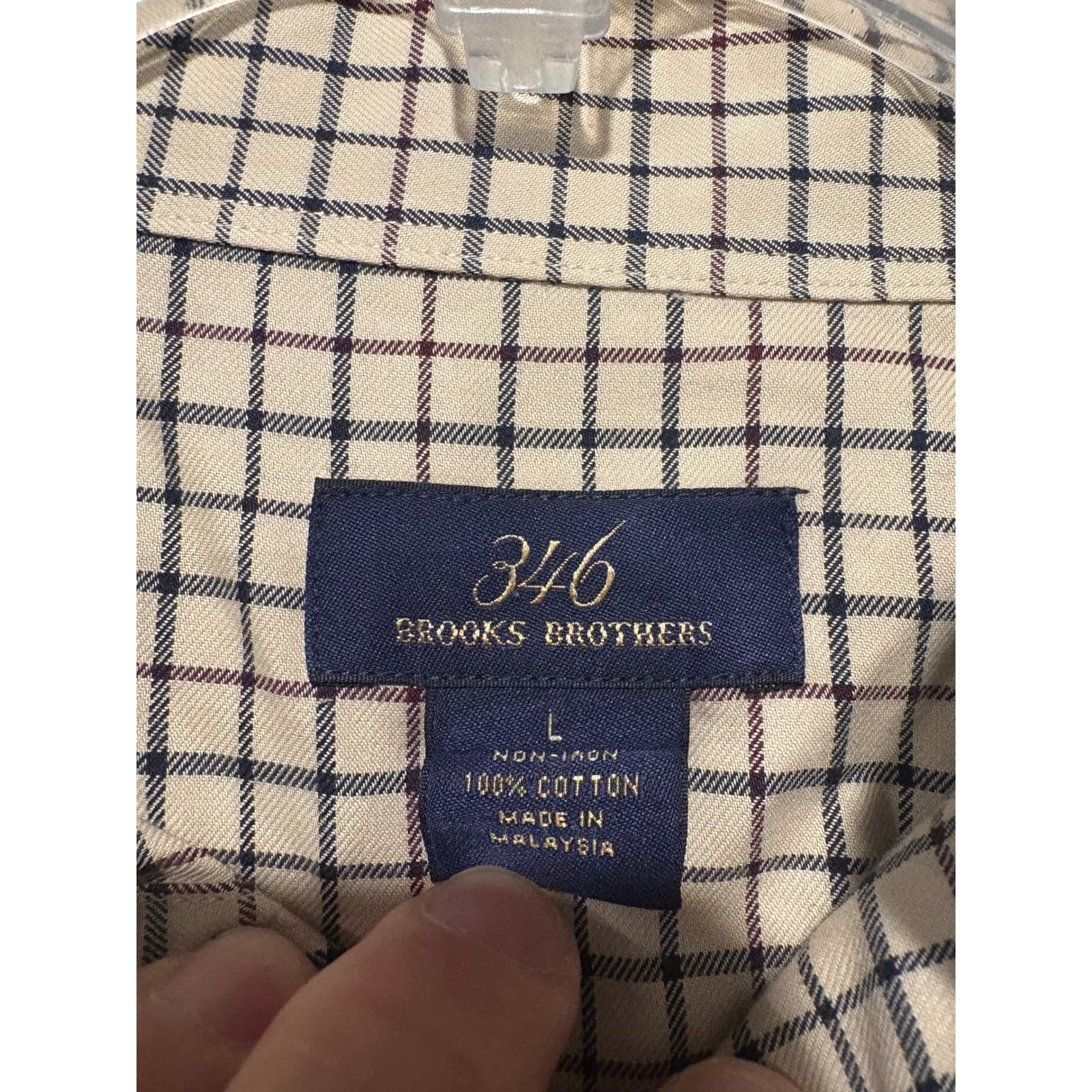 Brooks Brothers 346 Plaid Button Down Long Sleeve Non Iron Shirt Large - Thumbnail 2