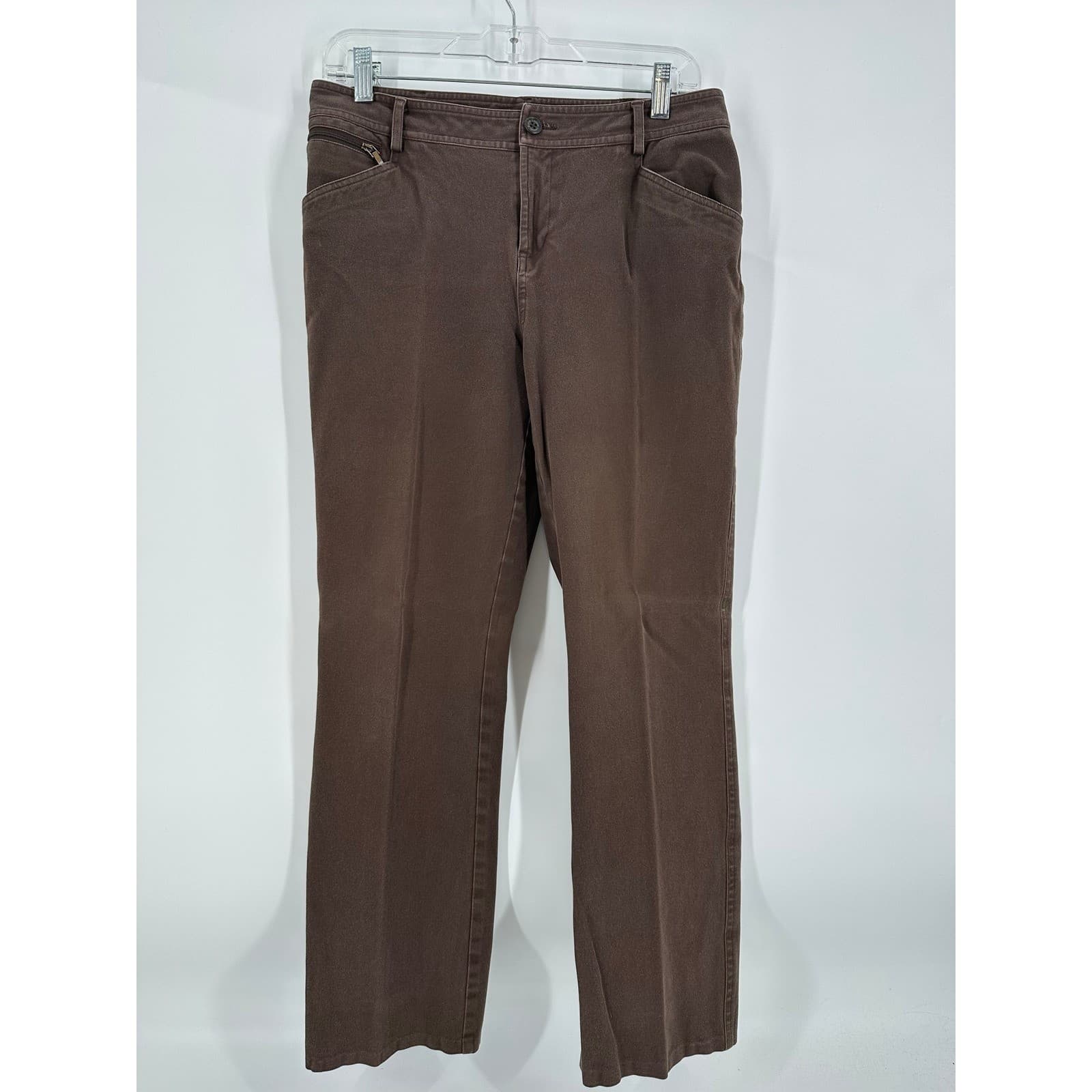 Lauren Ralph Lauren Womens Brown Cotton Blend Zipper Pockets Pants Size 8P - Thumbnail 8