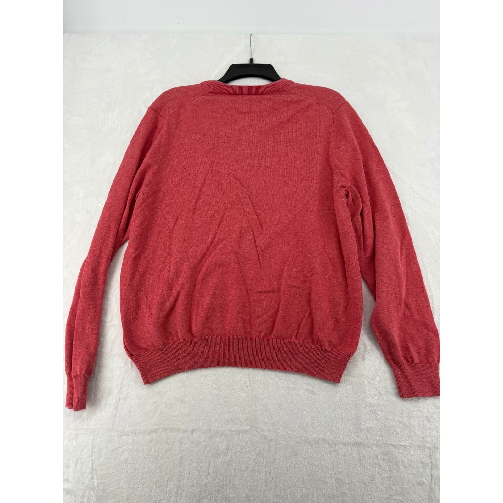 Brooks Brothers Sweater Mens M V-Neck Coral Red Supima Cotton Pullover 6268 - Thumbnail 5