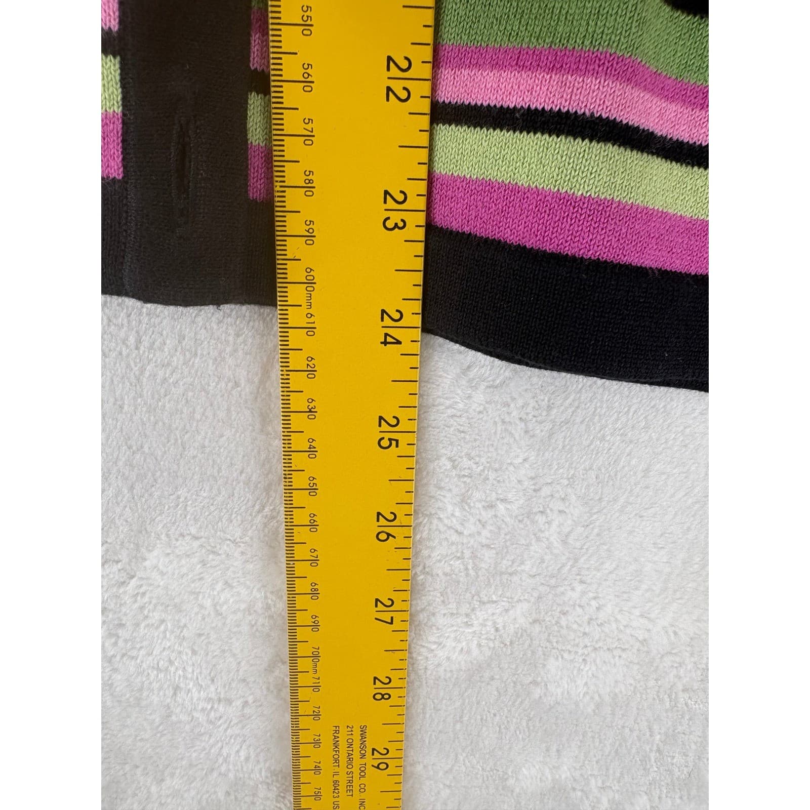 Jones New York Signature Cardigan Womens M Twin Set Multicolor Striped Cotton - Thumbnail 5