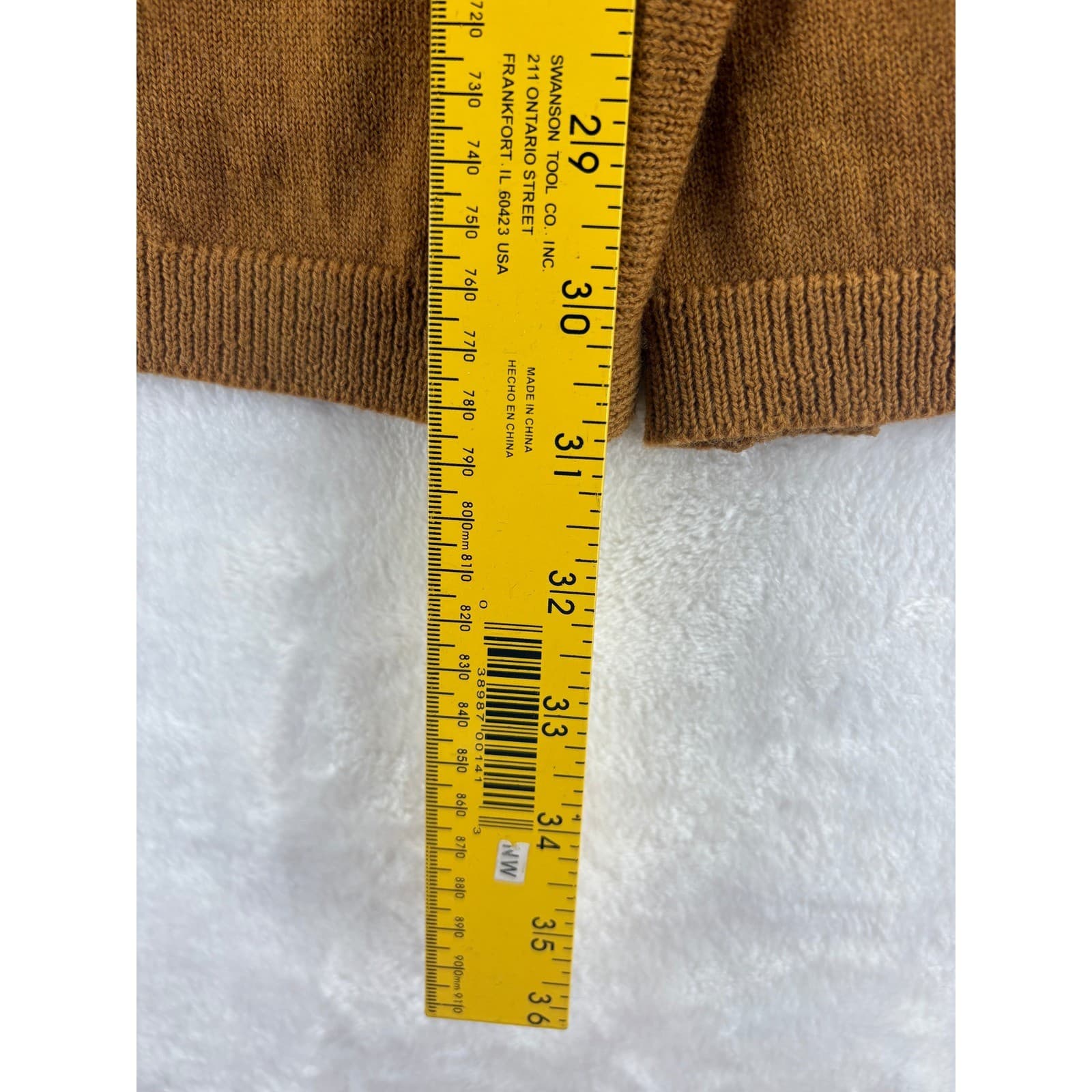 White Wheeler & Martha Cardigan Womens Medium Sweater Brown Wool Double Breasted - Thumbnail 4