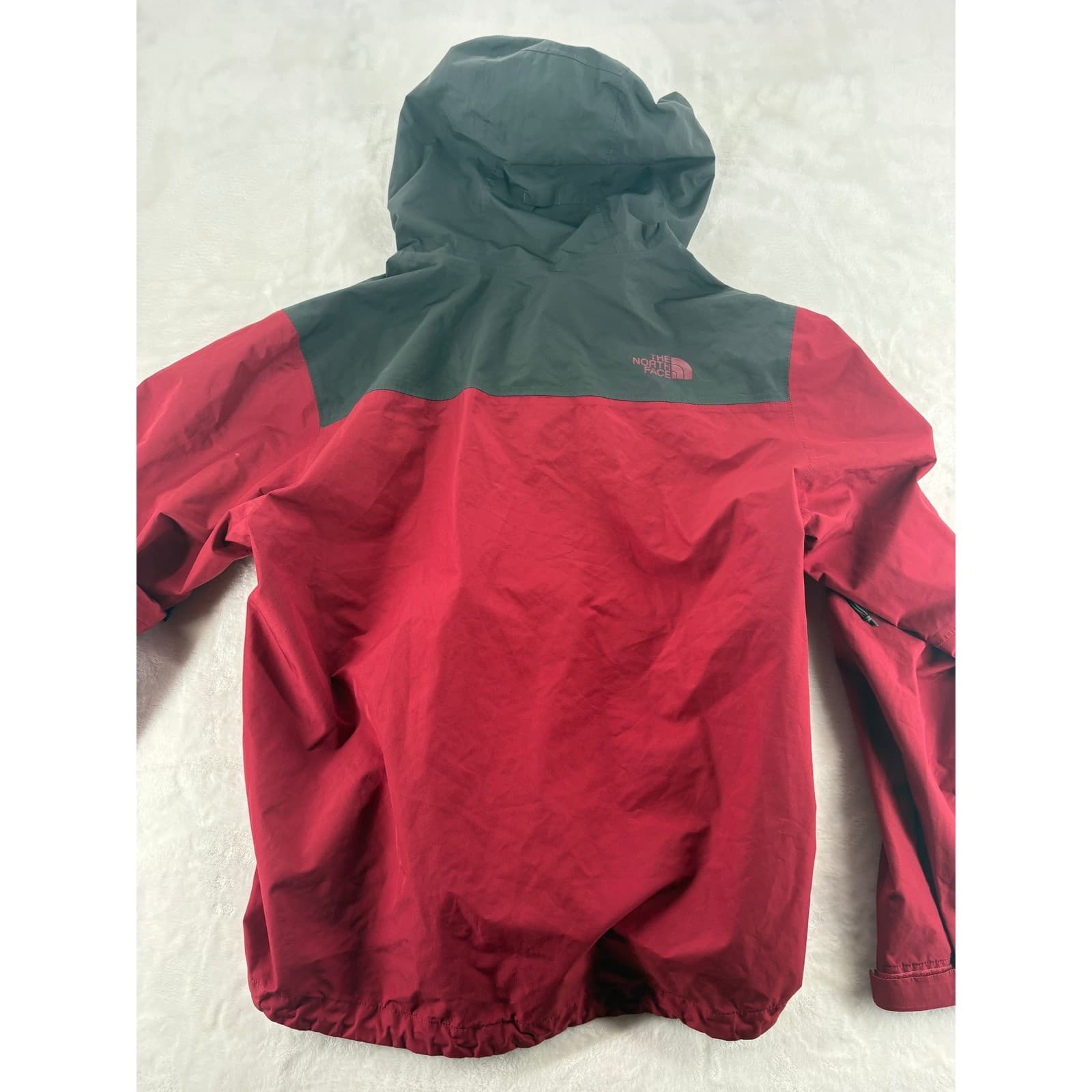 The North Face Jacket Mens M Rain Jacket Red Grey Hooded Colorblock - Thumbnail 7