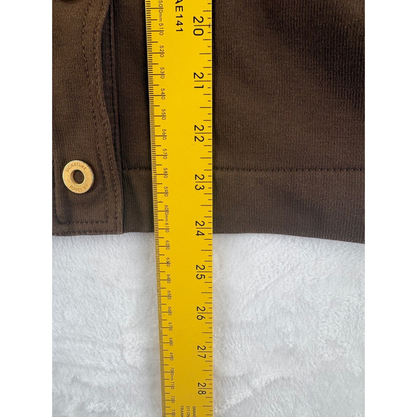 Jones New York Jacket Womens Size L Button Up Knit Jacket Brown Cotton Spandex - Thumbnail 4