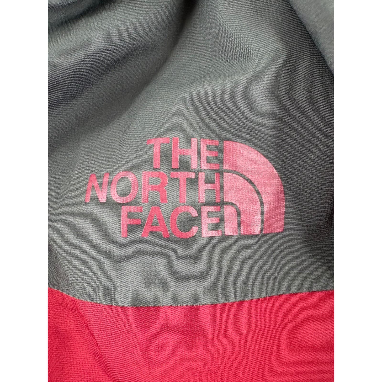 The North Face Jacket Mens M Rain Jacket Red Grey Hooded Colorblock - Thumbnail 3