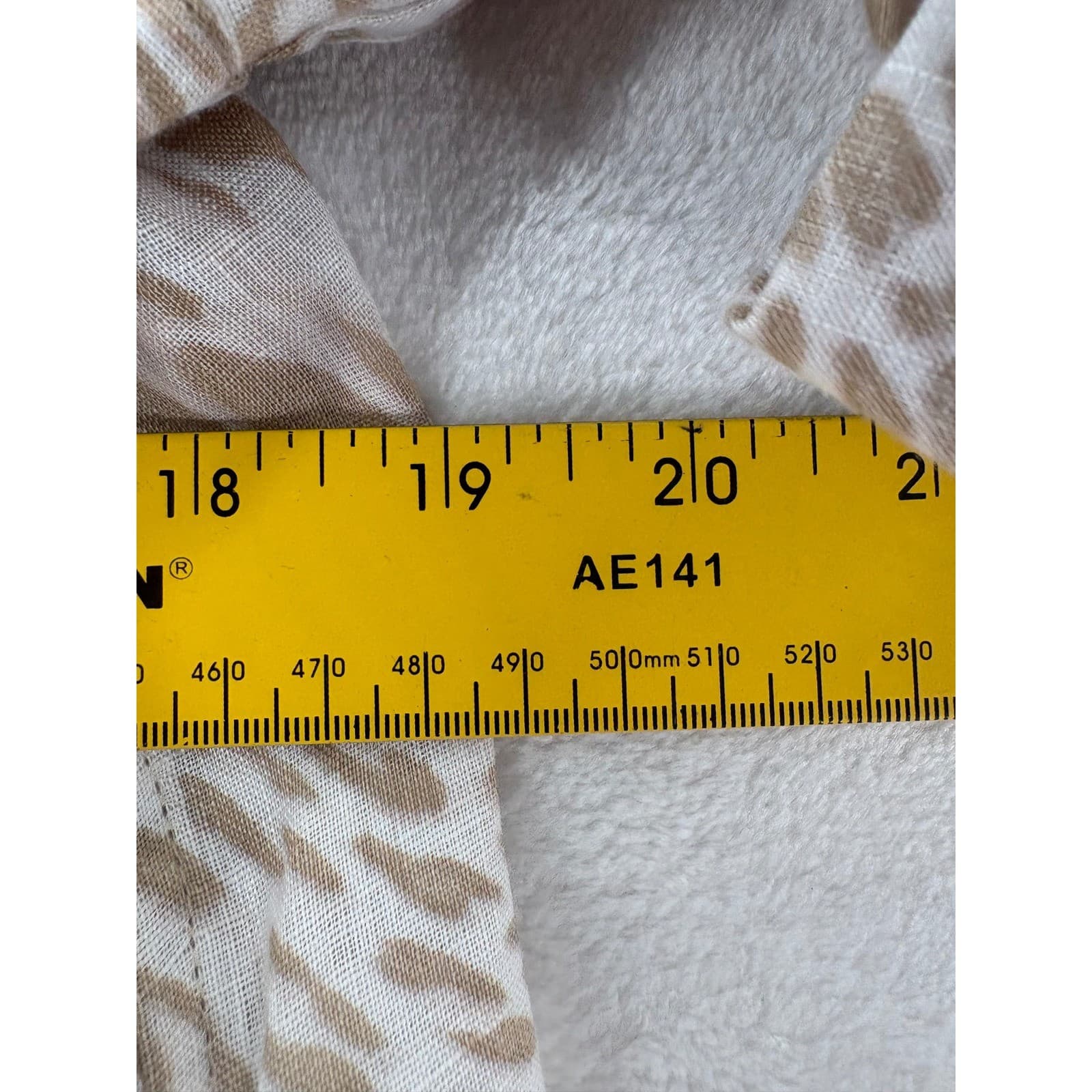 Calvin Klein Shirt Womens Large Button Up Tan Animal Print Linen Utility Top - Thumbnail 4