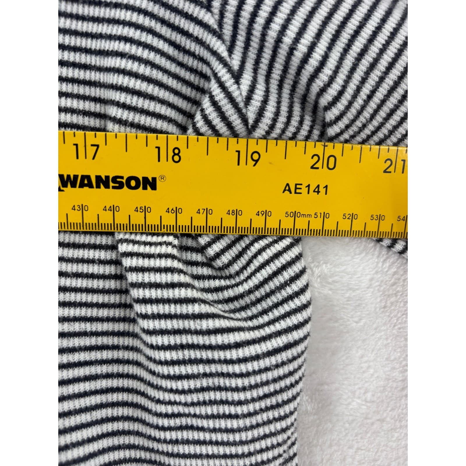 Drapers & Damons Zip Up Cardigan Womens L Sweater Black White Striped Red Trim - Thumbnail 4