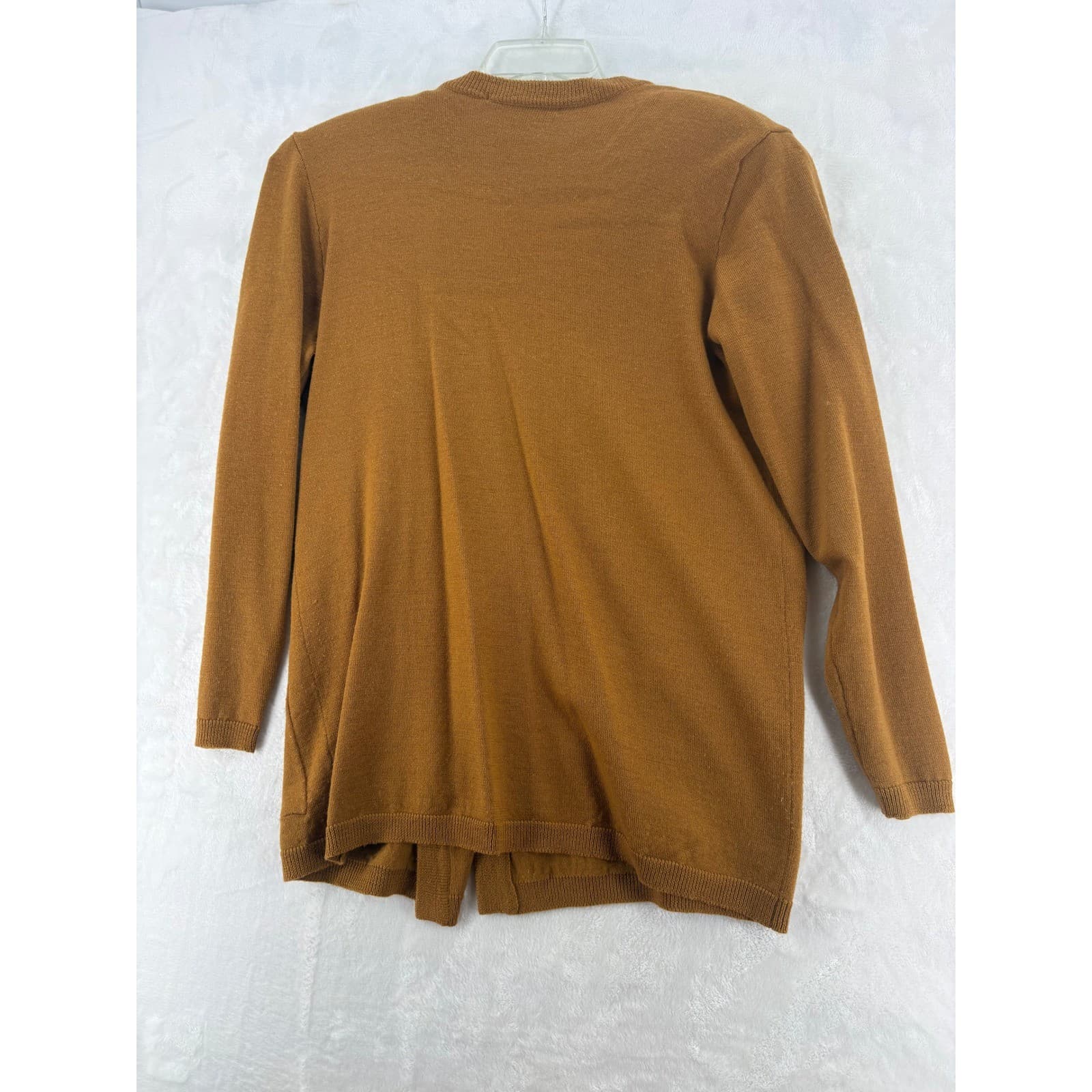 White Wheeler & Martha Cardigan Womens Medium Sweater Brown Wool Double Breasted - Thumbnail 5